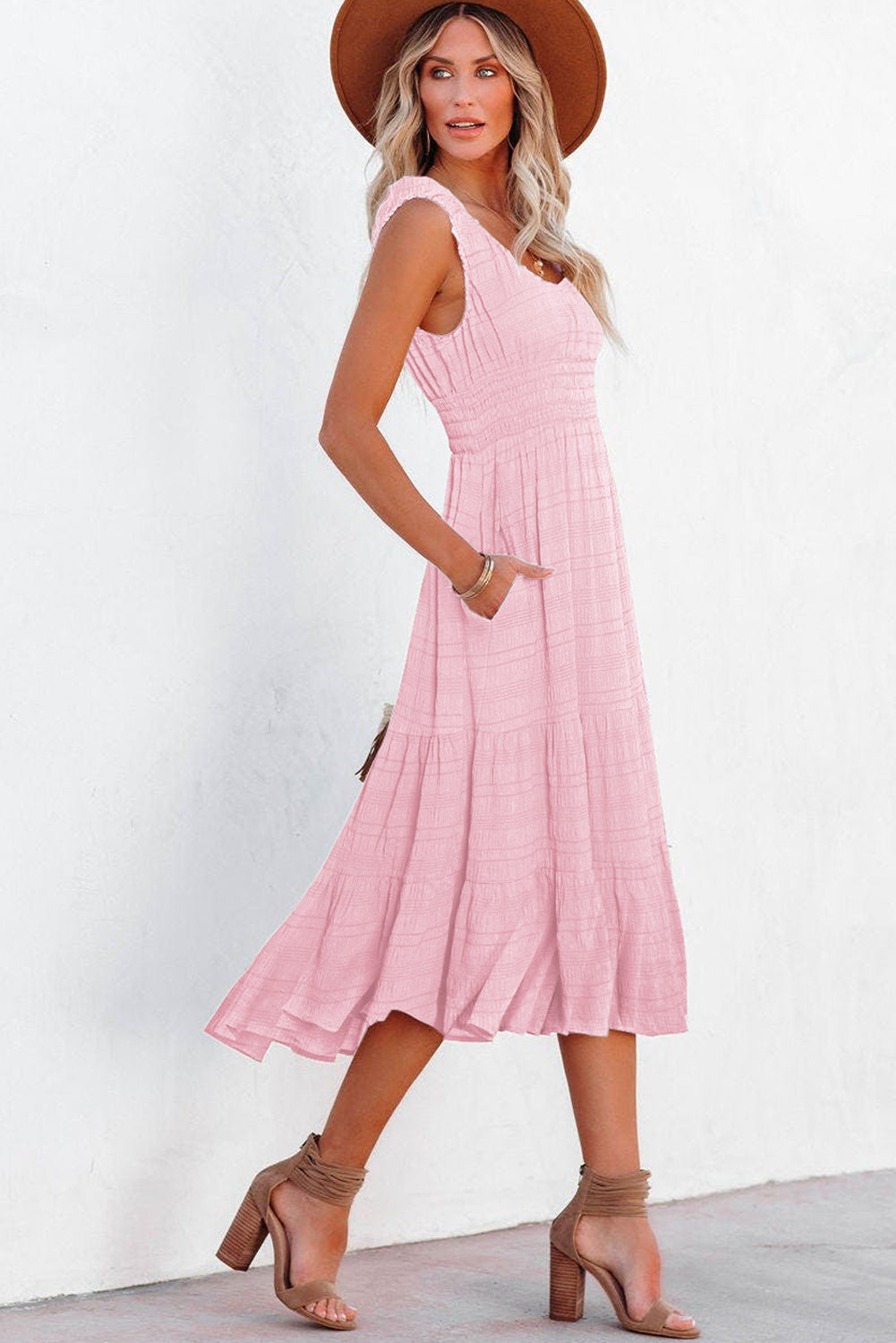 Lauren Square Sleeveless Midi Dress