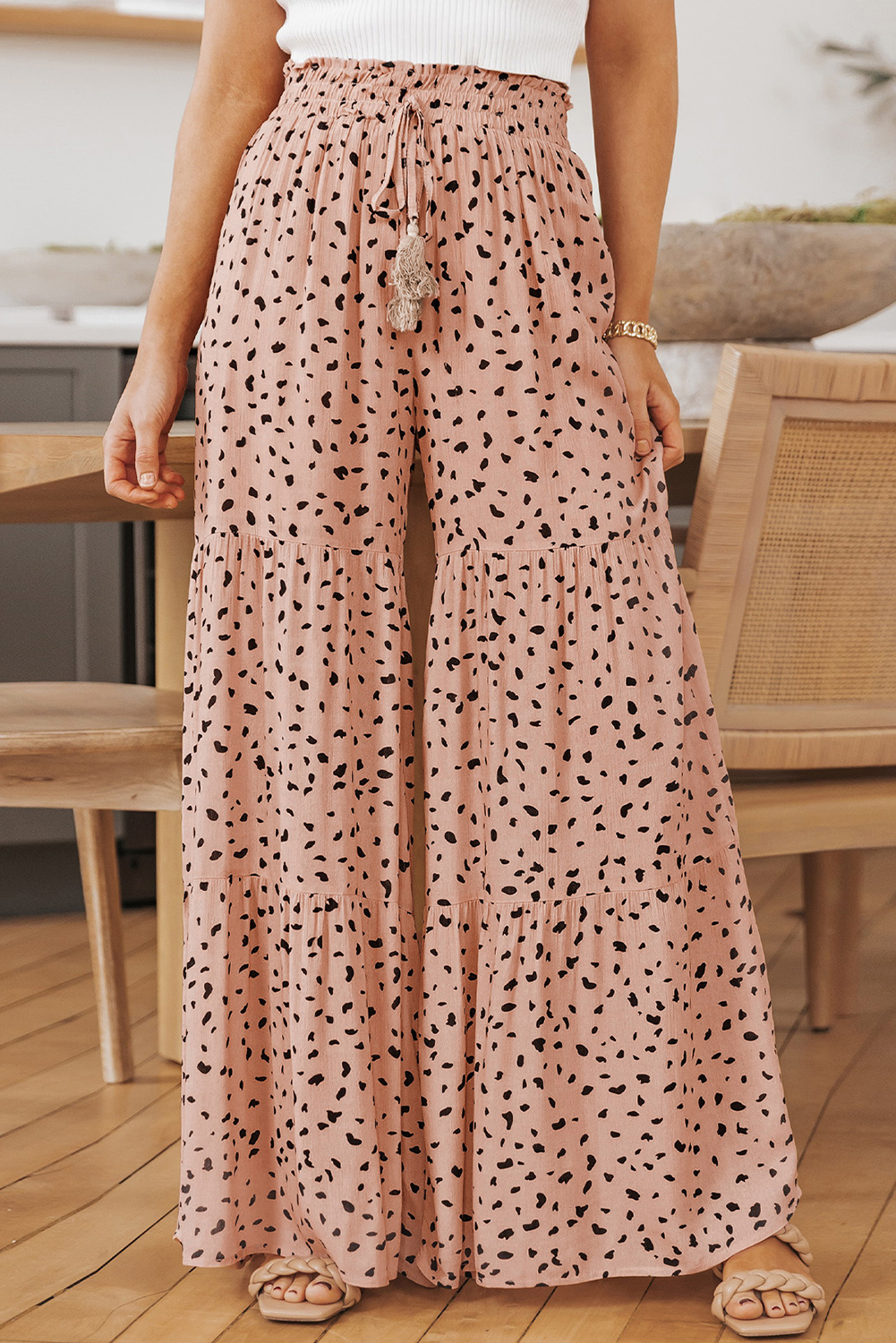 Analia Leg Dalmatian Palazzo Pants