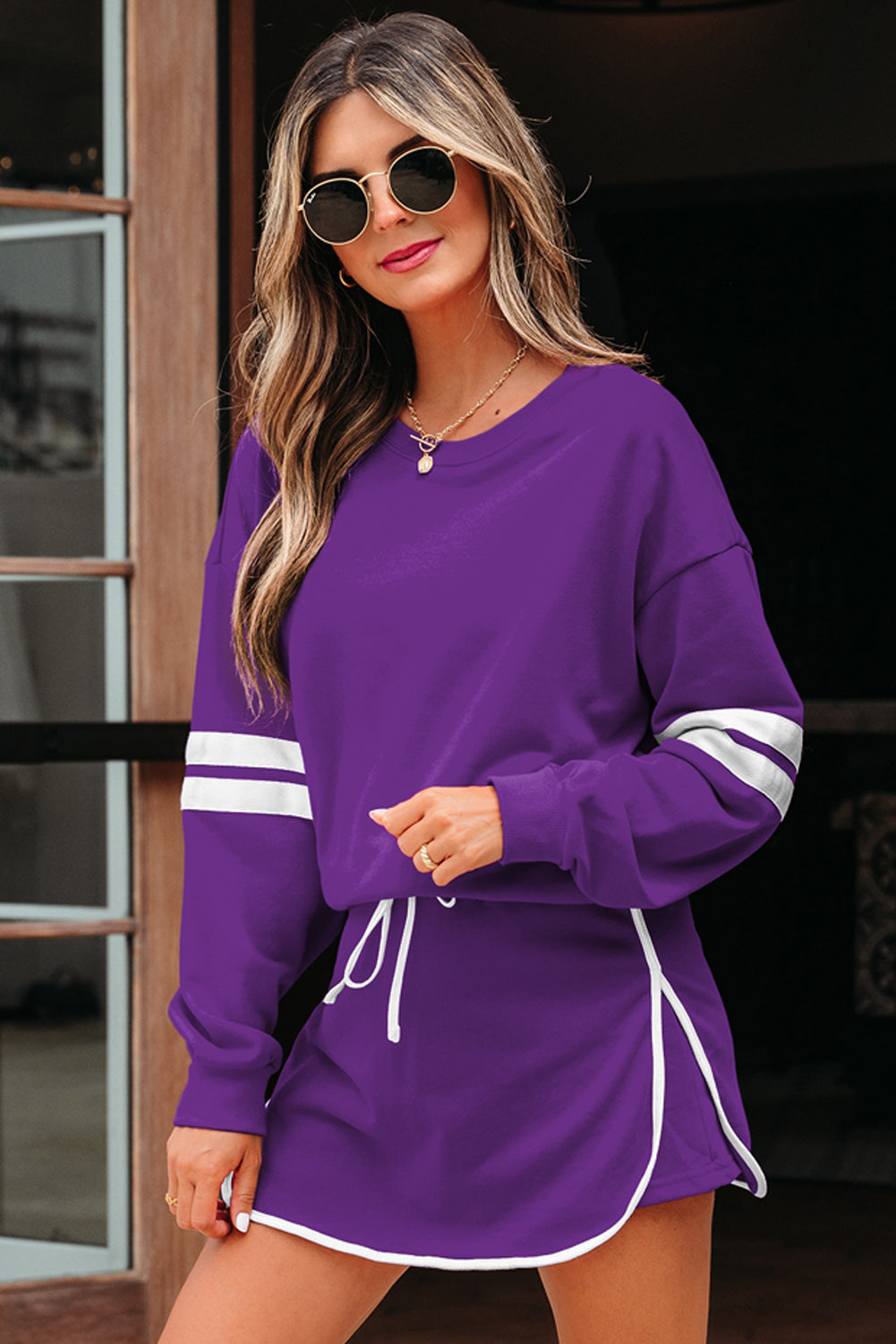 Sophia Shoulder Pullover Mini Skirt