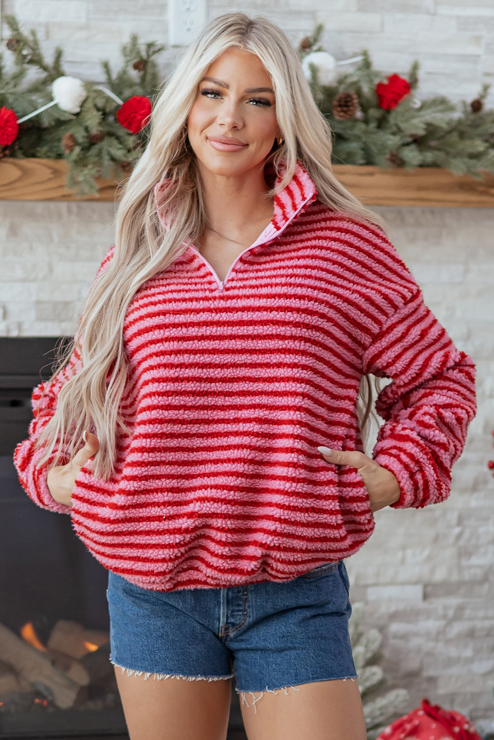 Camila Zip Fleece Oversize Sweatshirt