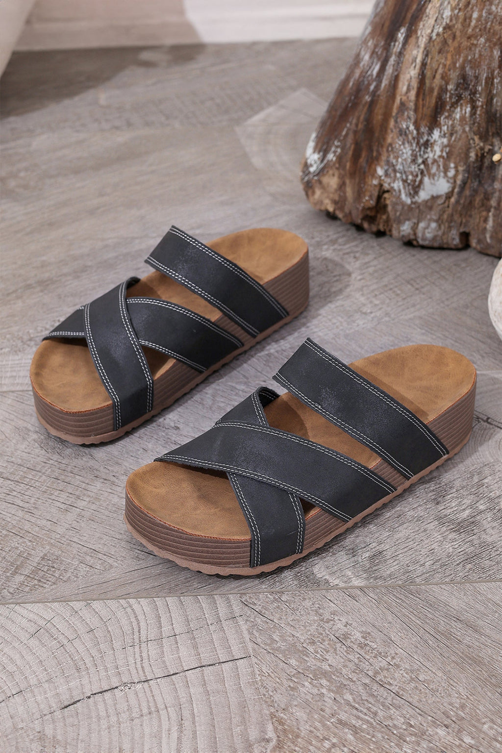 Kathryn Band Retro Platform Slippers