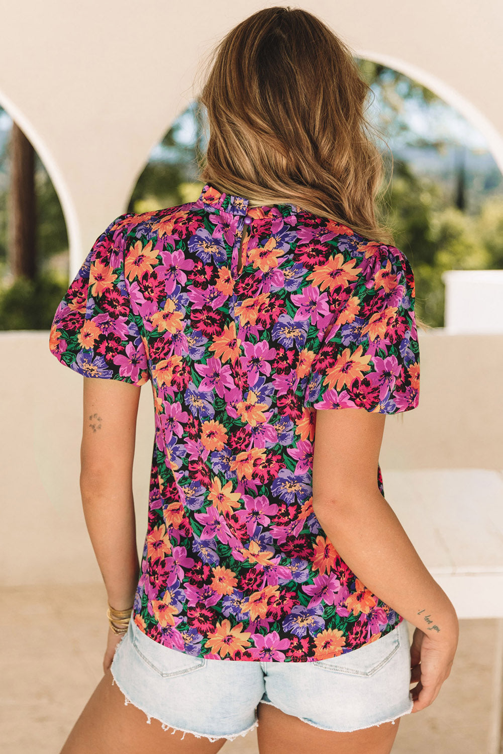 Ari Print Puff Sleeve Blouse