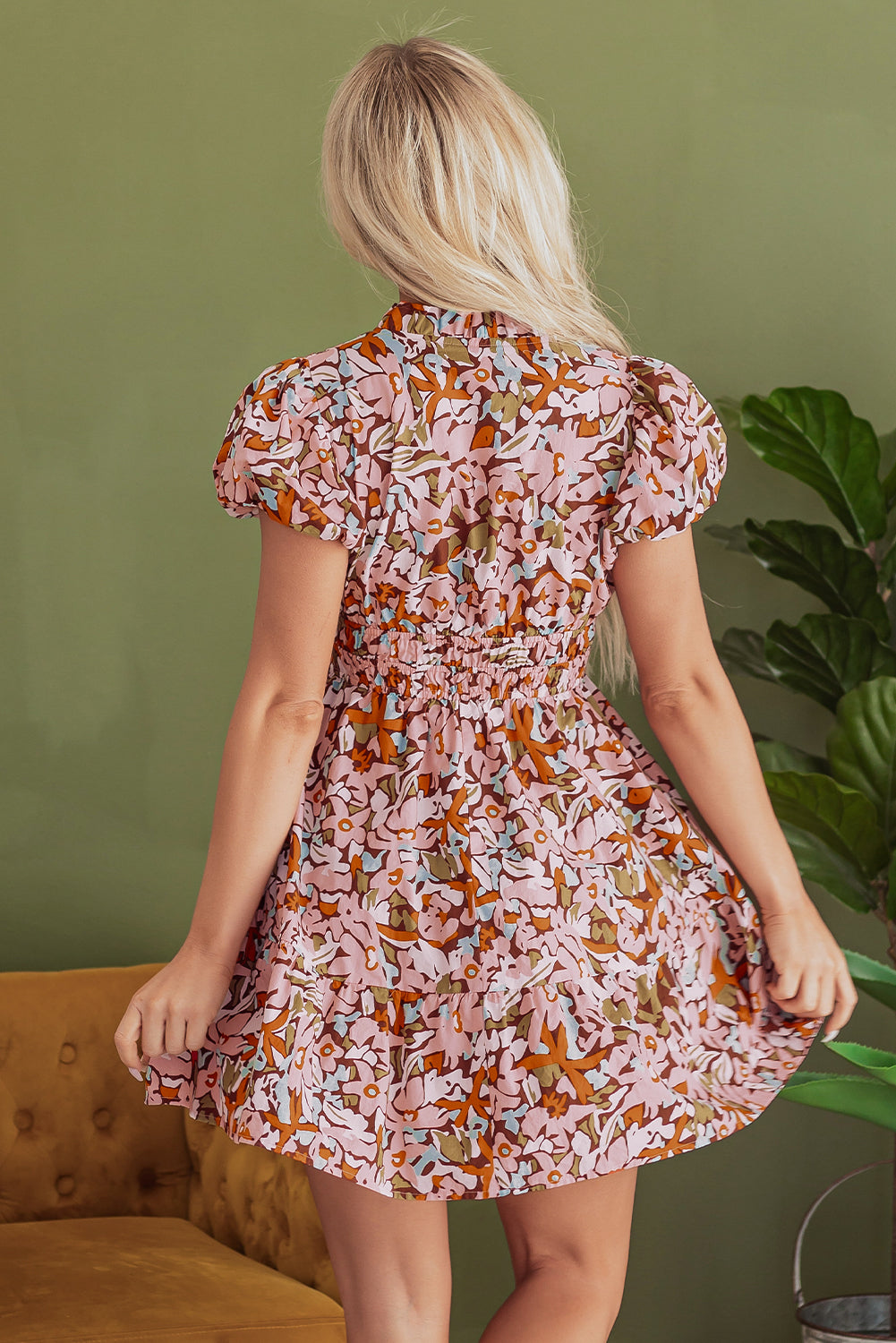 Florence Floral Puff Sleeve Mini Dress