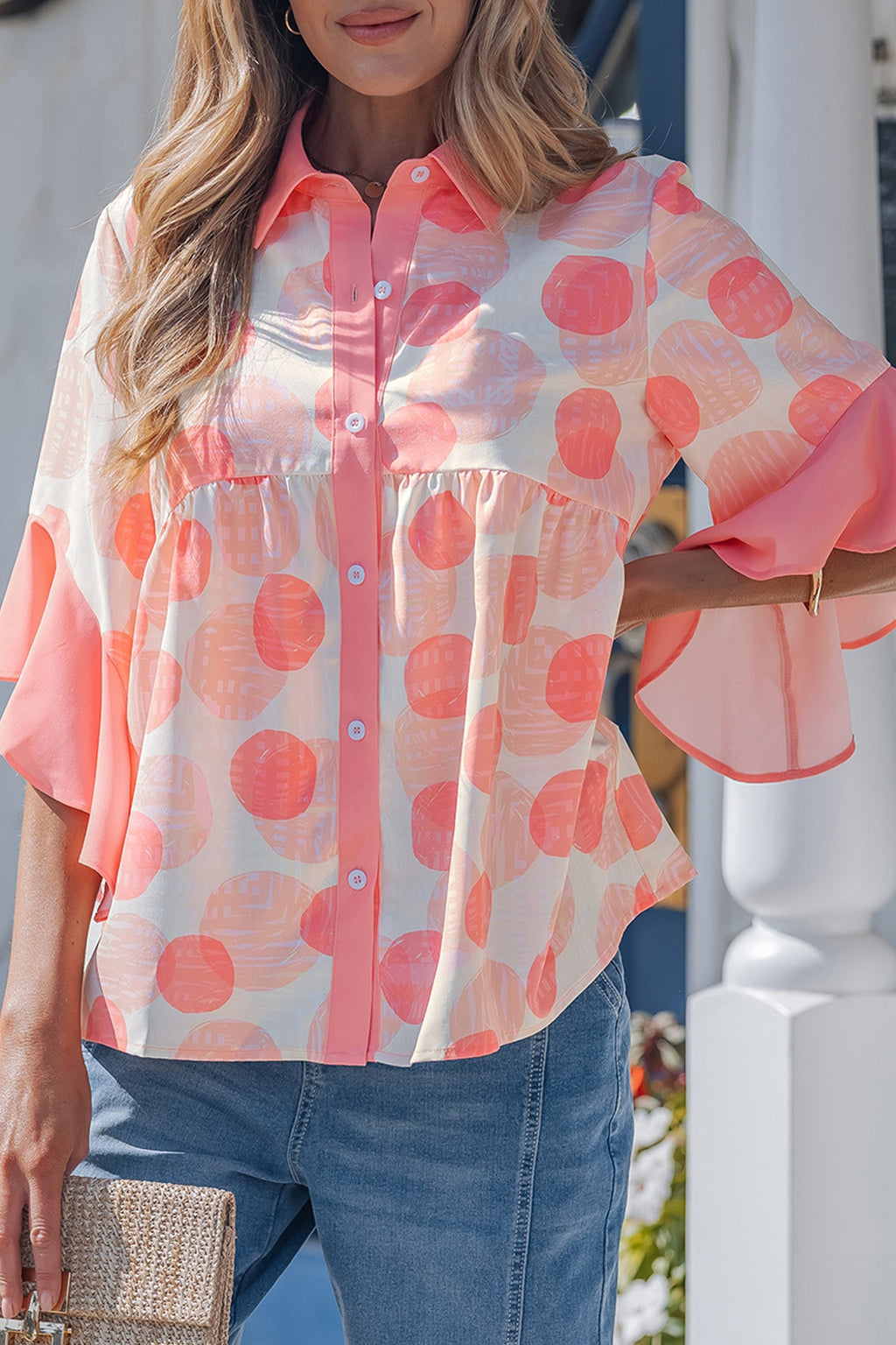 Angelica Short Sleeve Babydoll Shirt