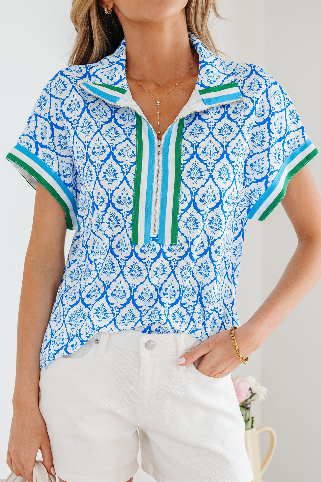Jade Sleeve Summer Blouse Top