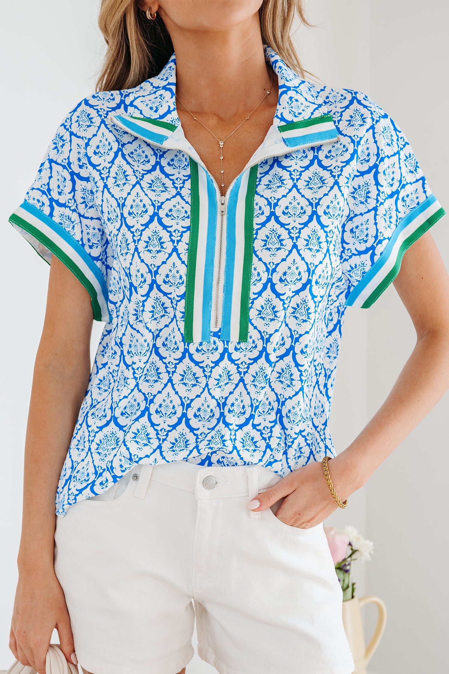 Jade Sleeve Summer Blouse Top