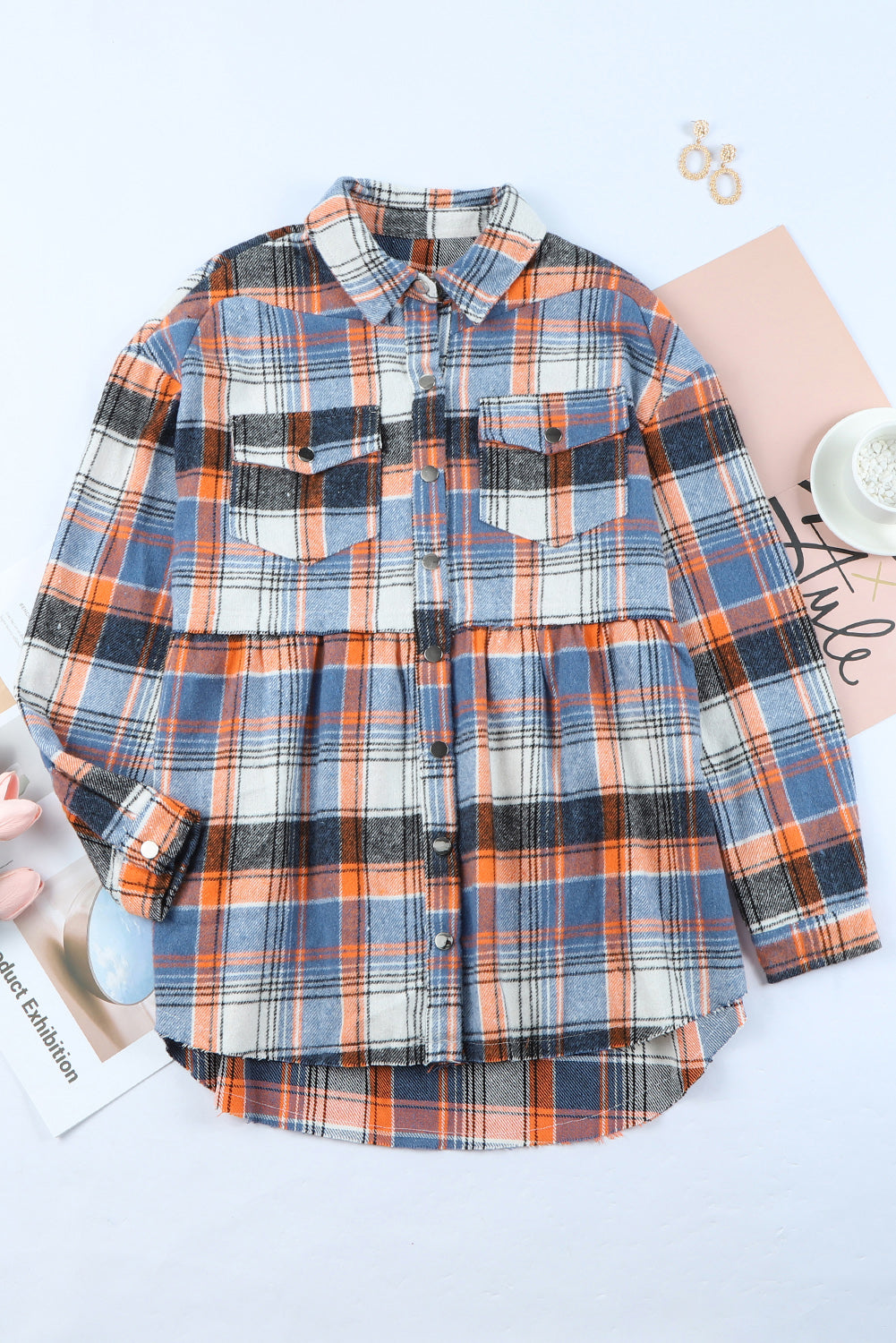 Elizabeth Plaid Down Ruffled Shirt