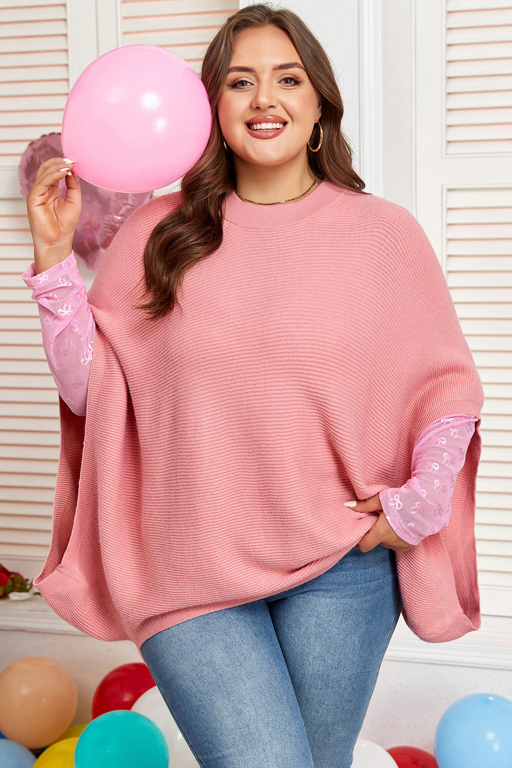 Maci Sleeve Poncho Style PLUS Sweater