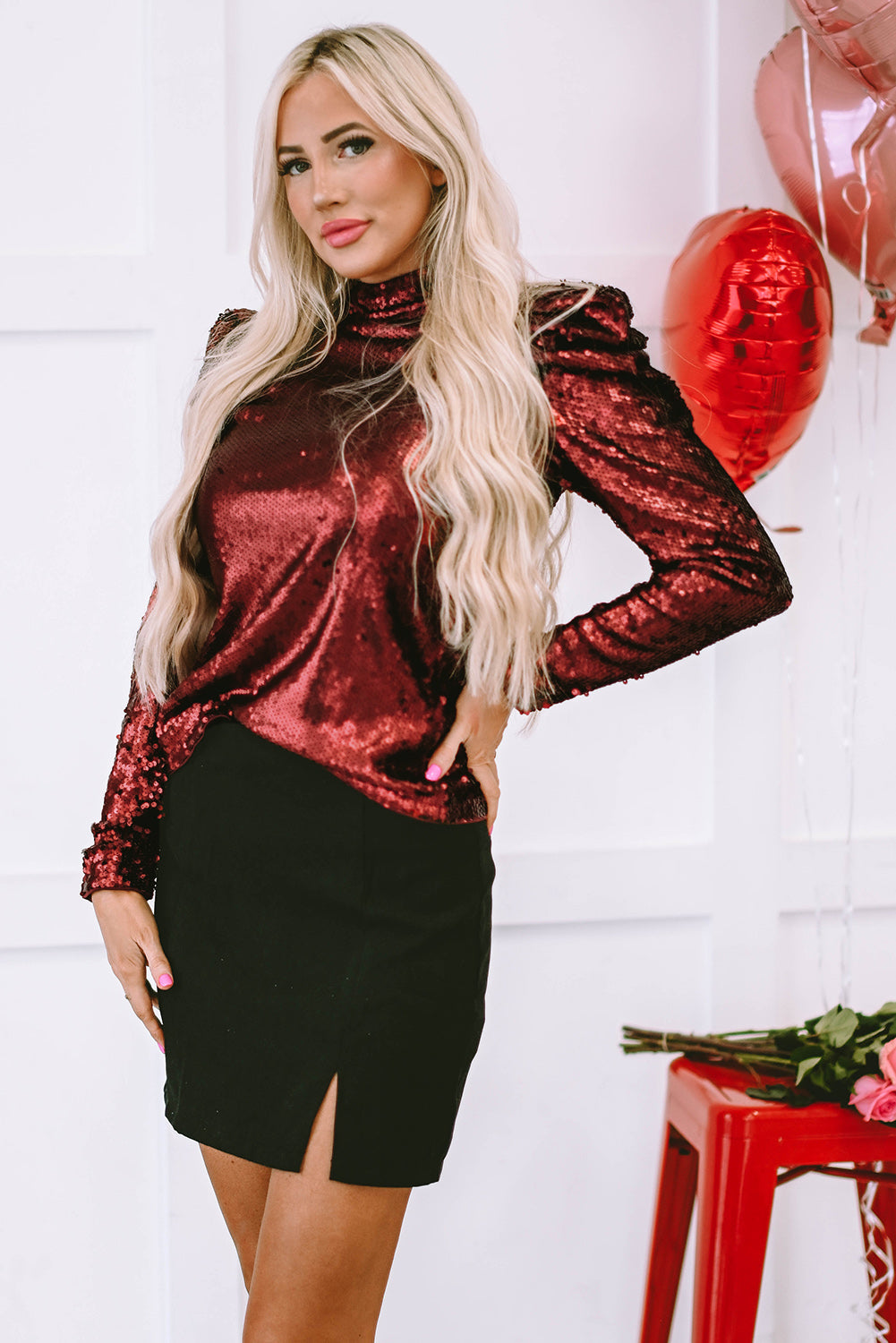 Amara Mock Bubble Sleeve Top
