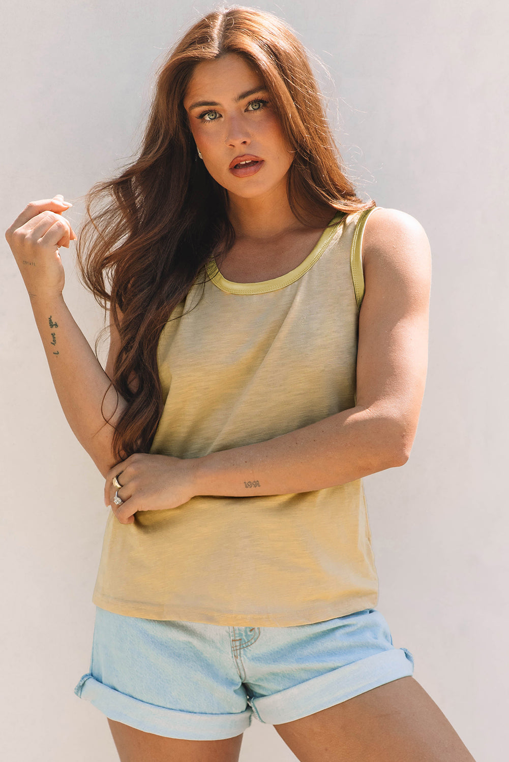 Skyla Metallic Sheen Tank Top