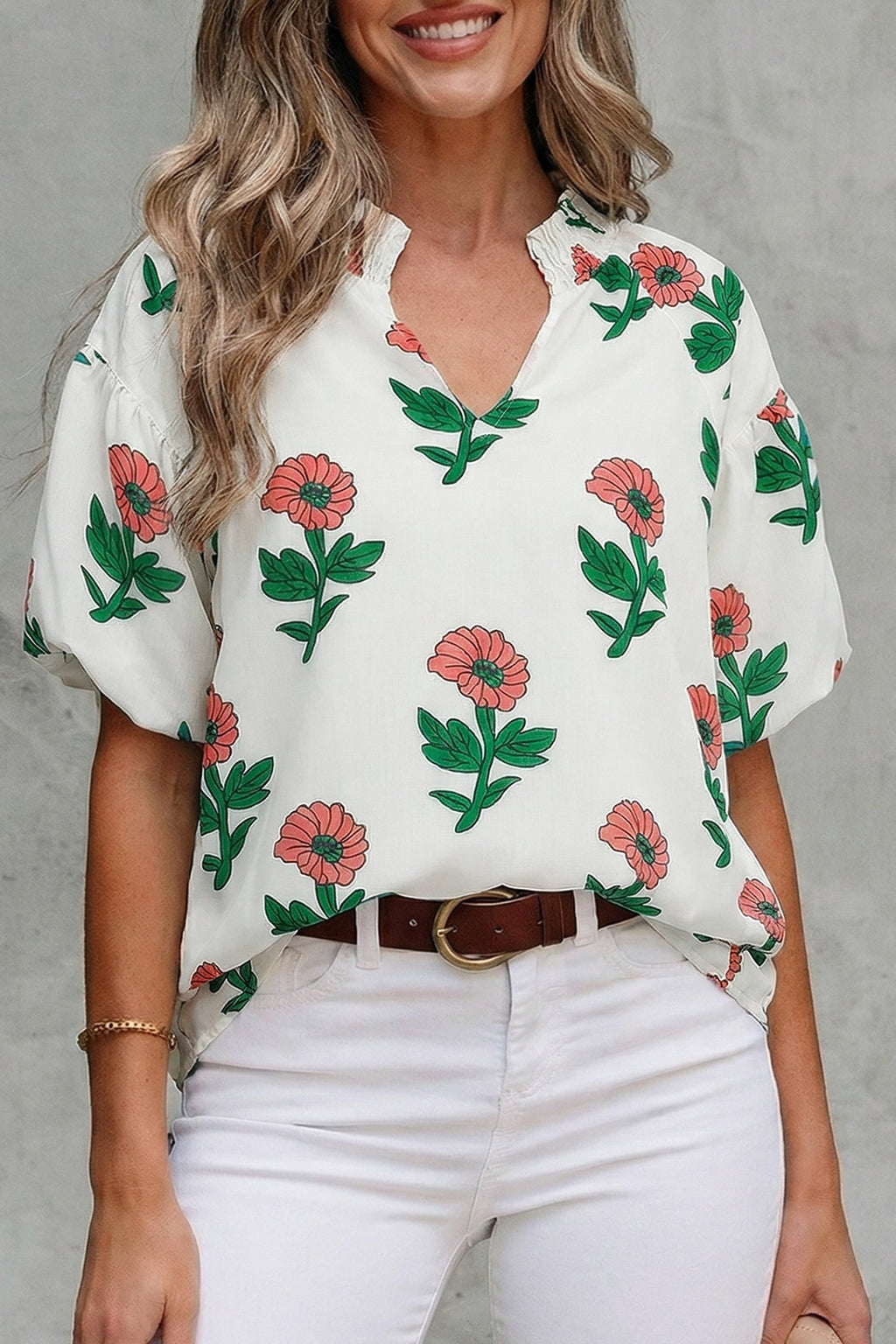 Briar Shirred Short Sleeve Blouse