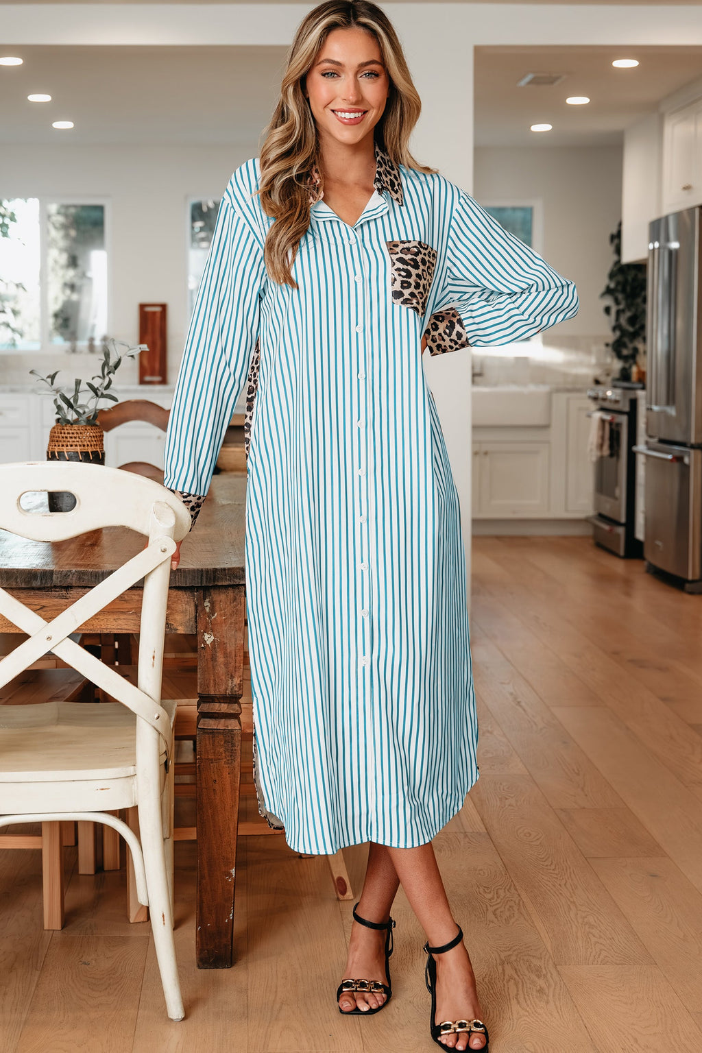 Savannah Contrast Patchwork Long Shirt