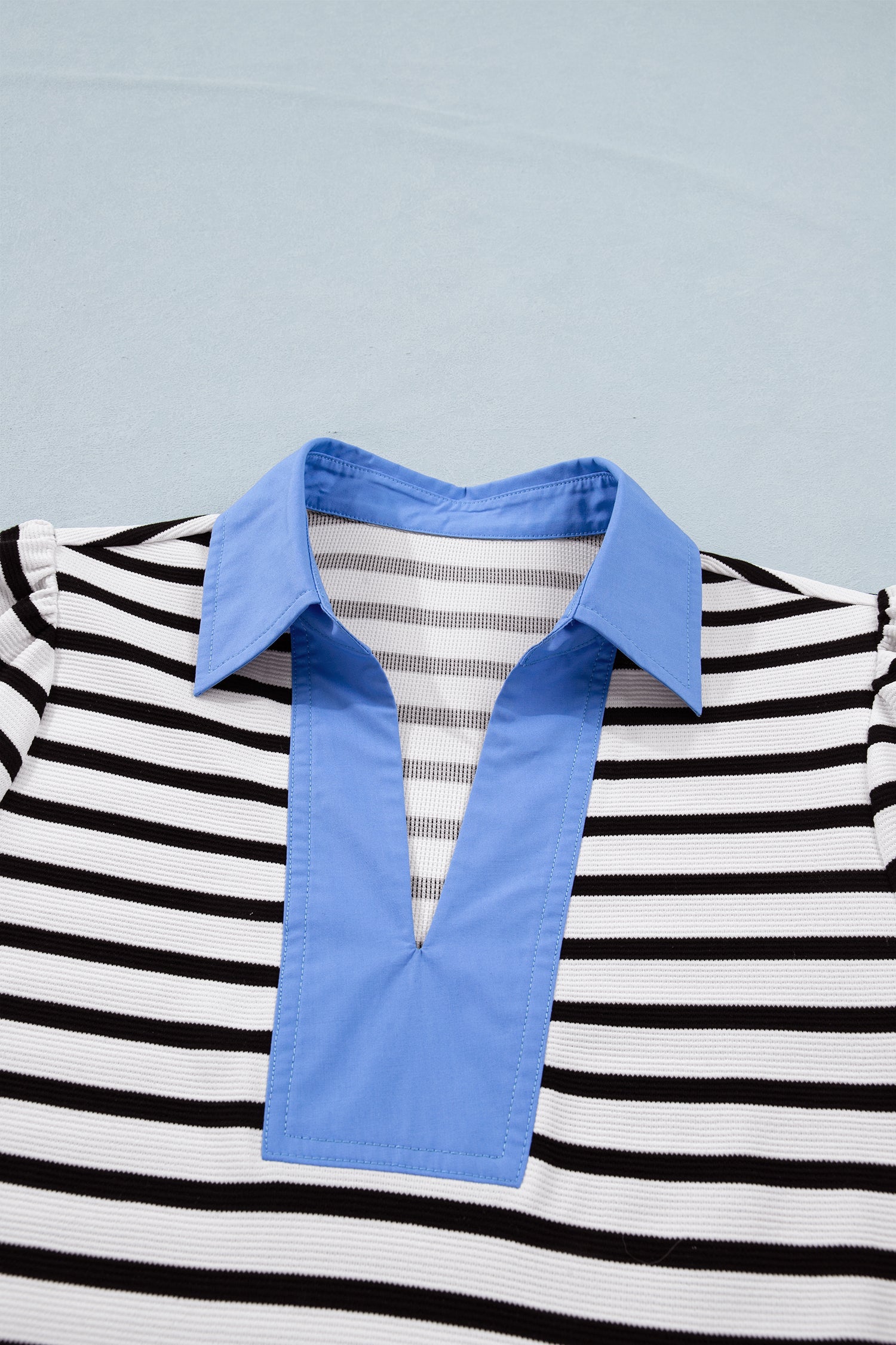 Lina Block Polo Collar Blouse