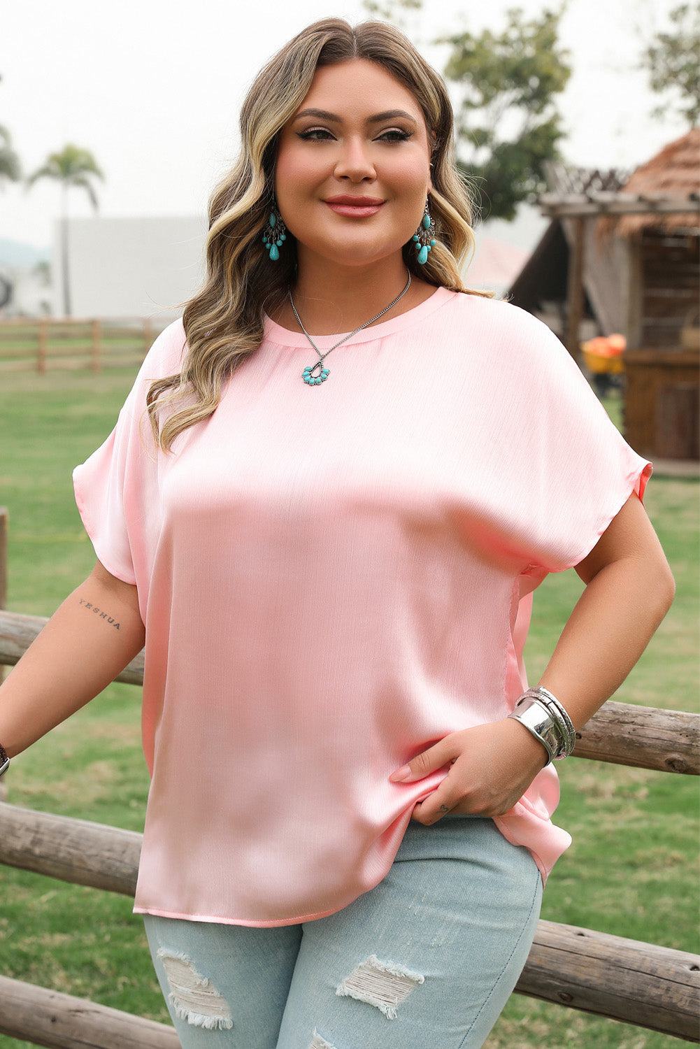 Nyomi Short Batwing Sleeve PLUS Top