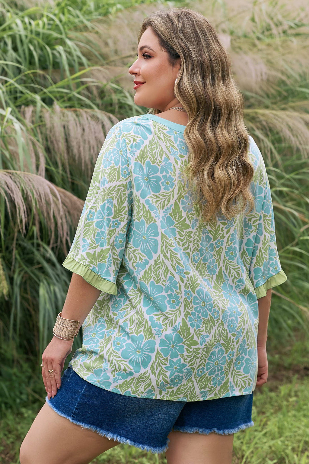 Elina Trim Short Sleeve PLUS Blouse
