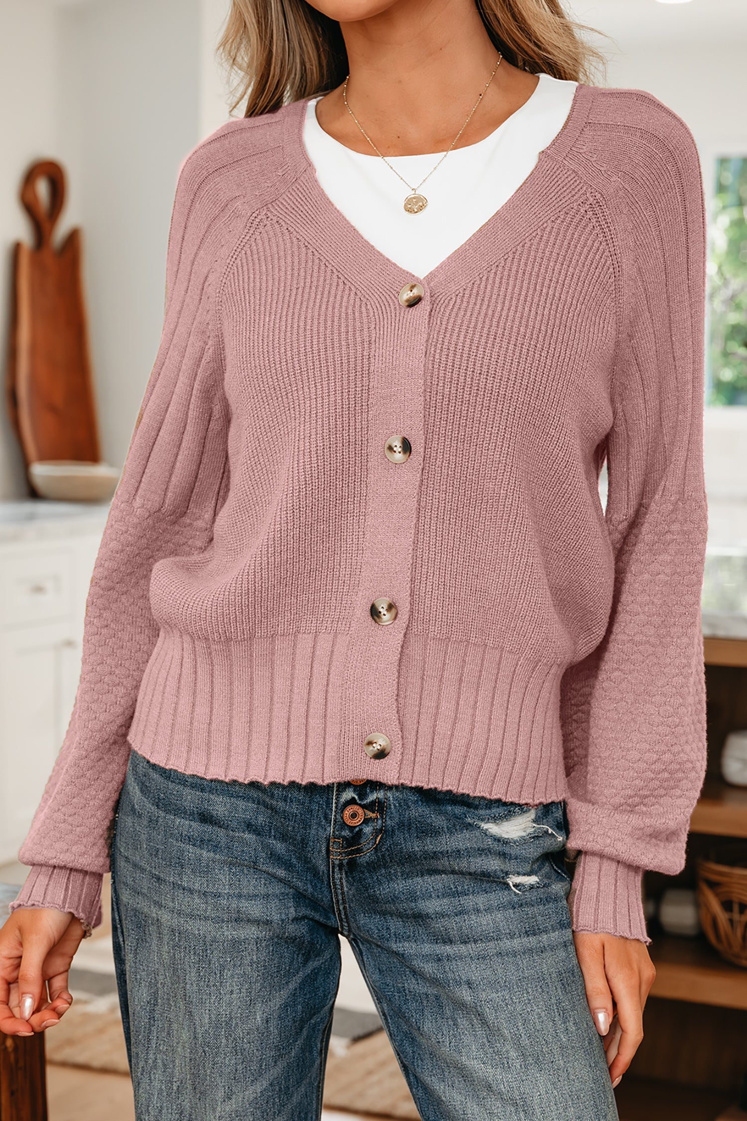 Khloe Mixed Texture Knit Sweater