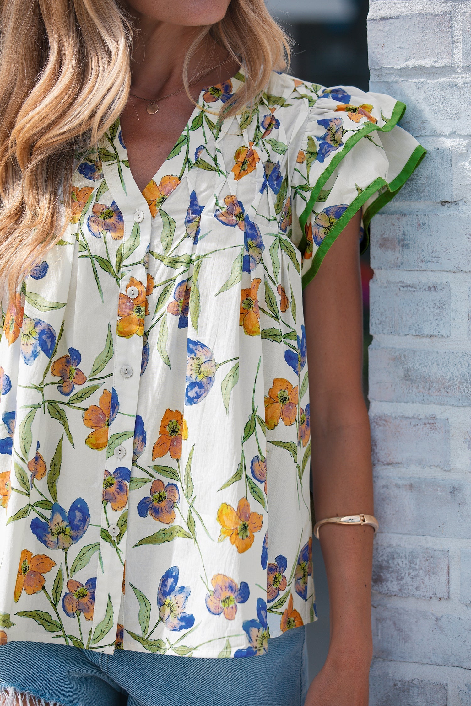 Kaliyah Binding Tape Cotton Blouse