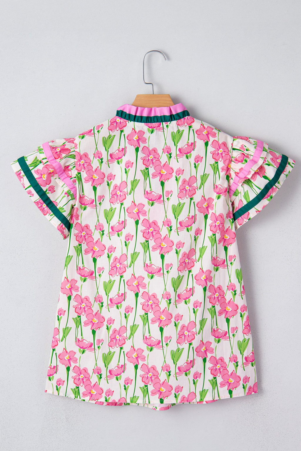 Elyse Ruffled Short Sleeve Blouse