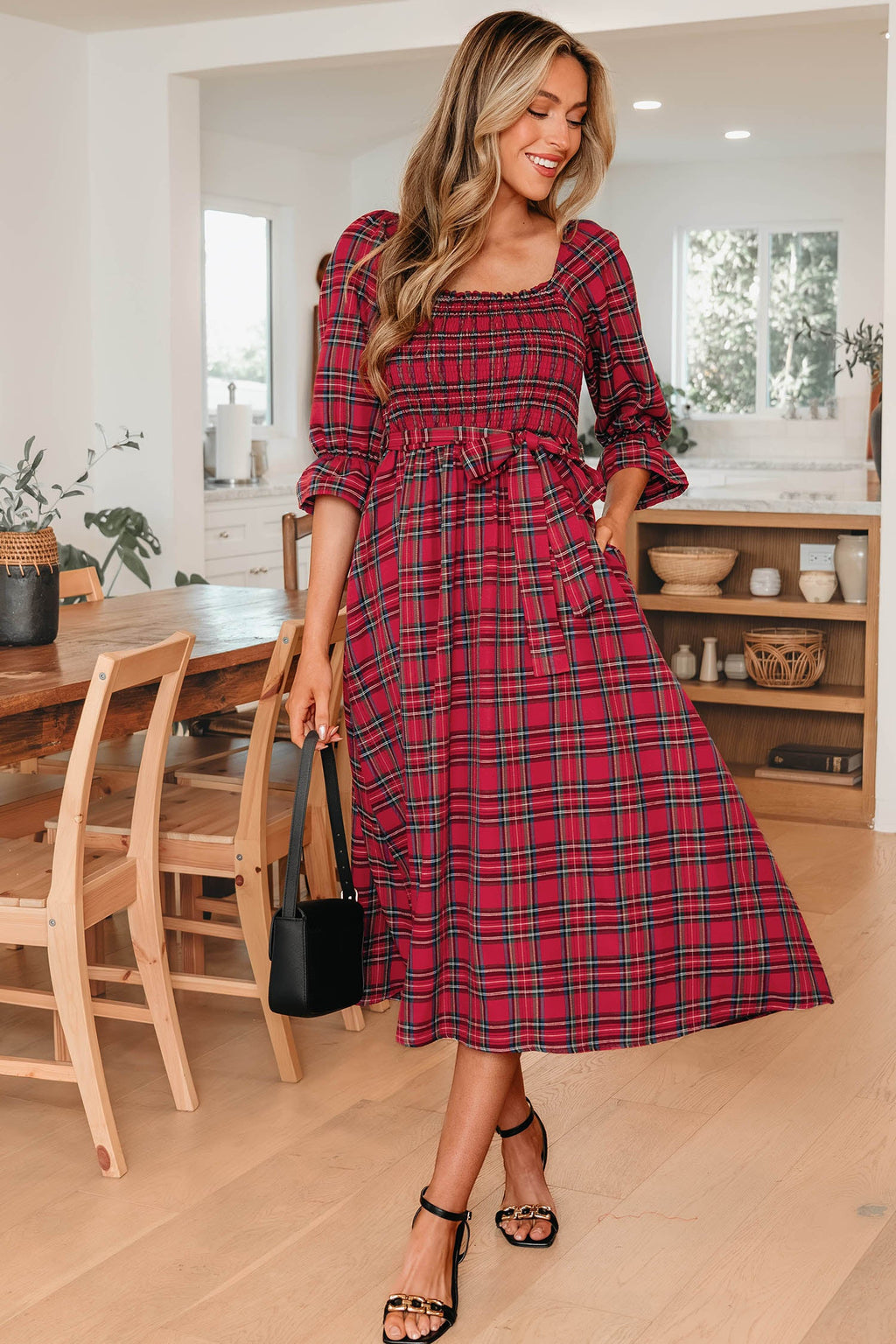 Jazmin Waist Flared Midi Dress