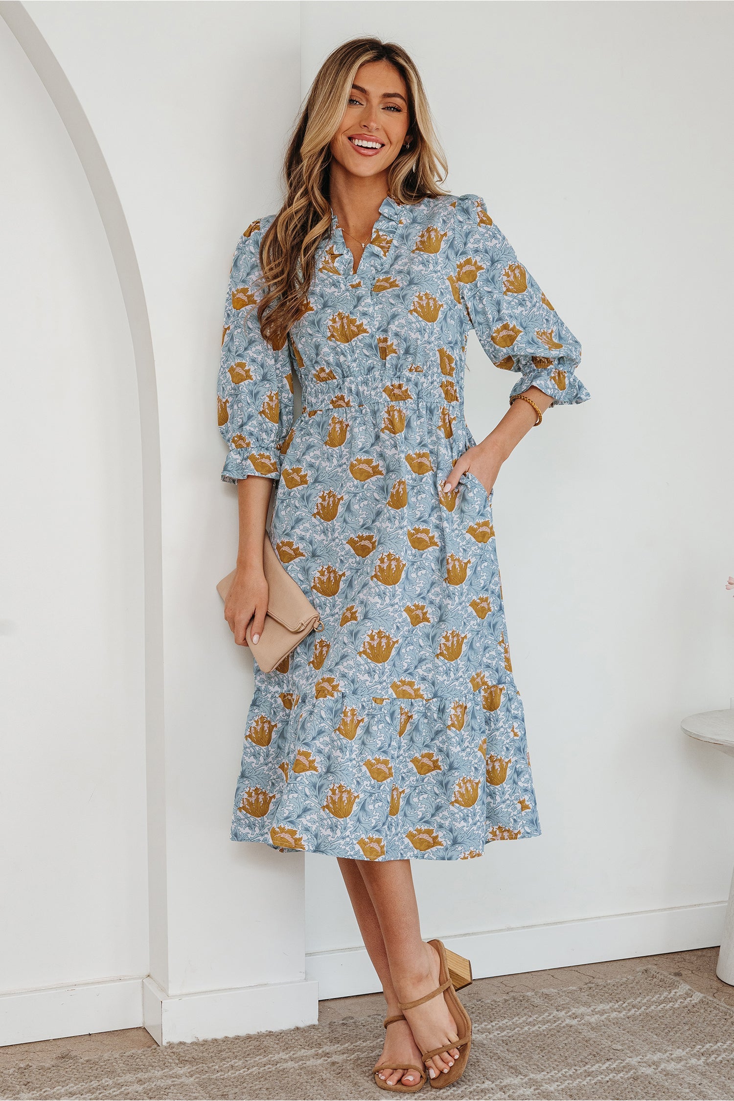 Rosalee Bracelet Sleeve Long Dress