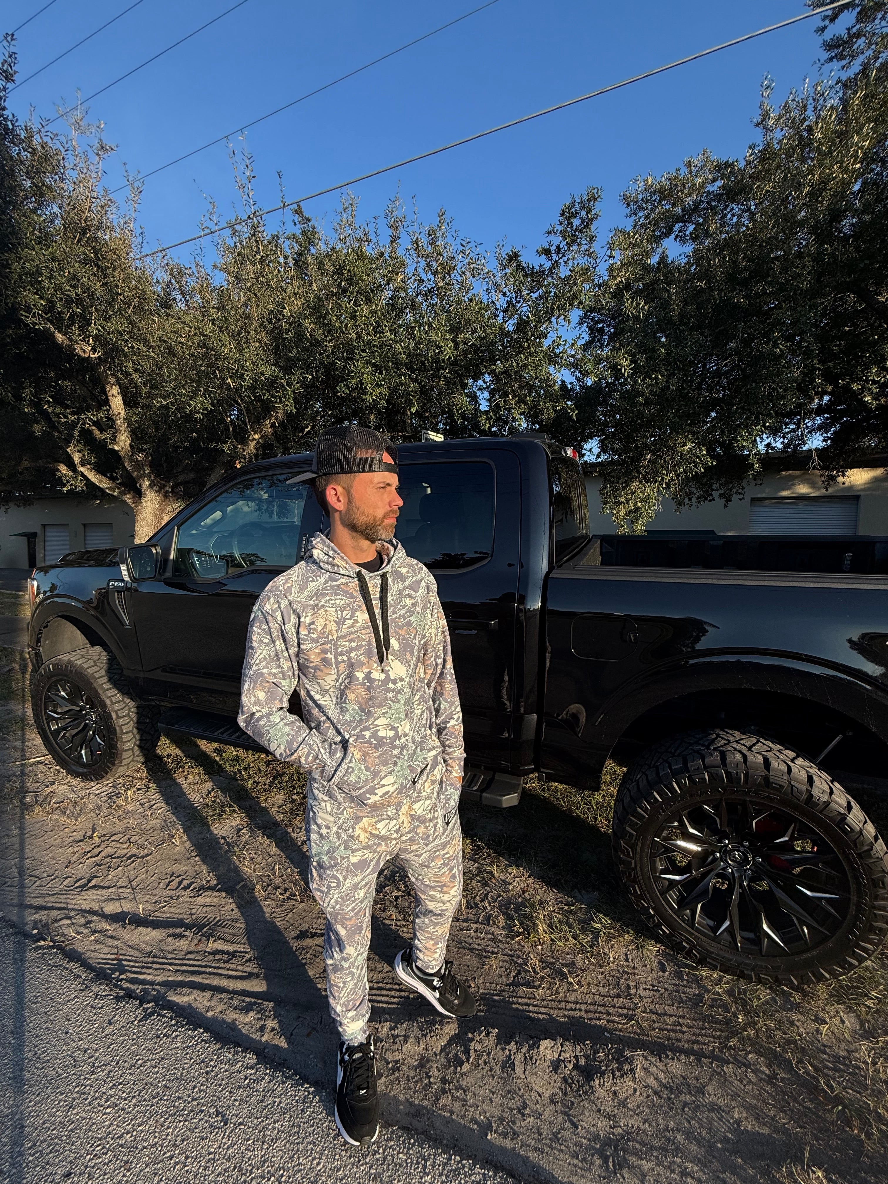 Faded Camo Wide String Hoodie