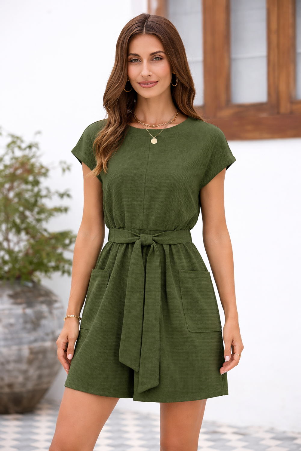 Laura Tie Waist Loose Romper