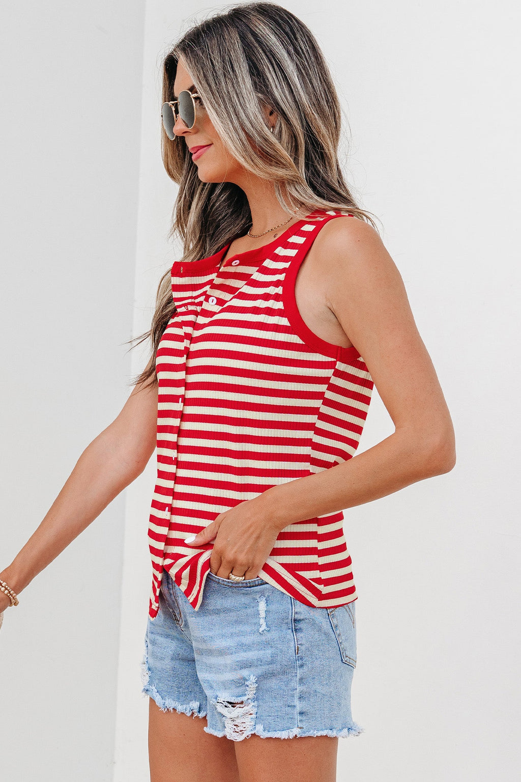 Monica Ribbed Knit Tank Top