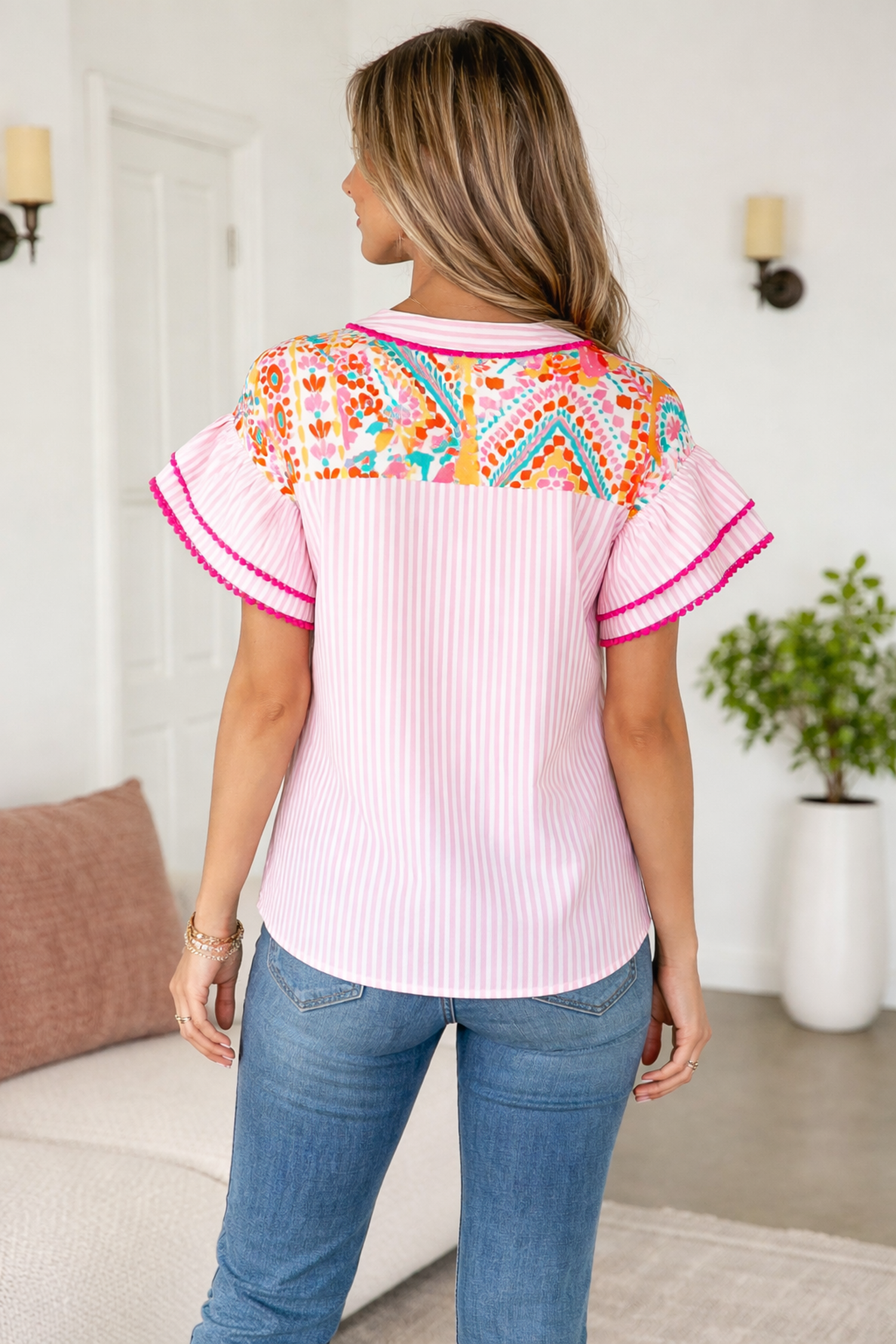 Giovanna Tiered Short Sleeve Blouse
