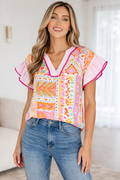Giovanna Tiered Short Sleeve Blouse