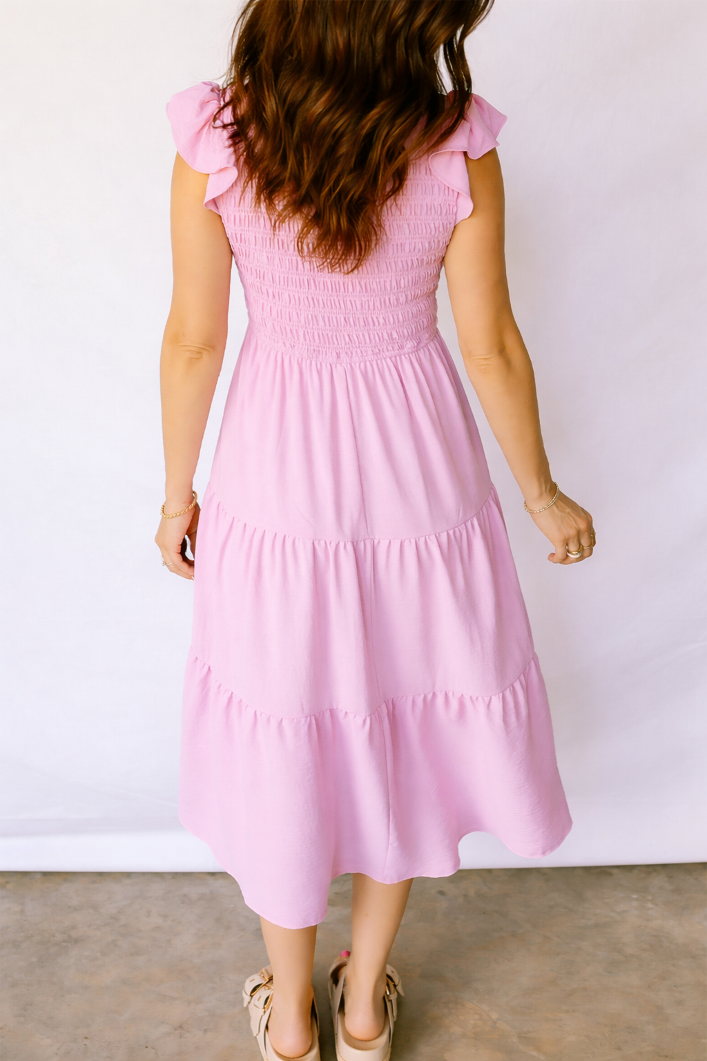 Treasure Flare Tiered Midi Dress