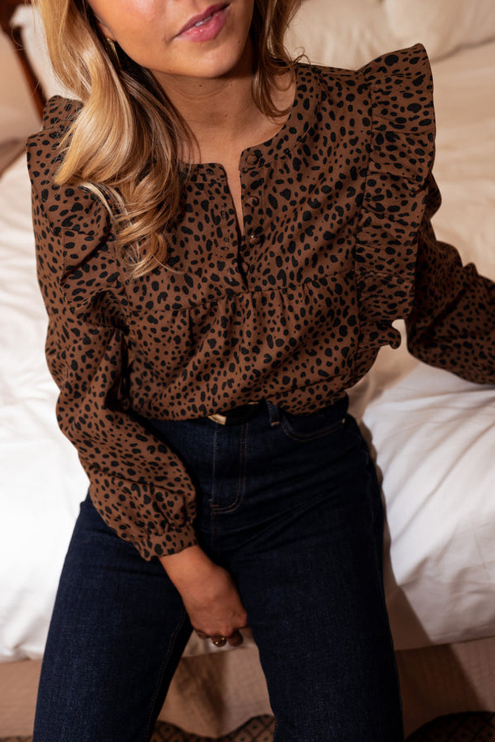 Collins Ruffled Puff Sleeve Blouse