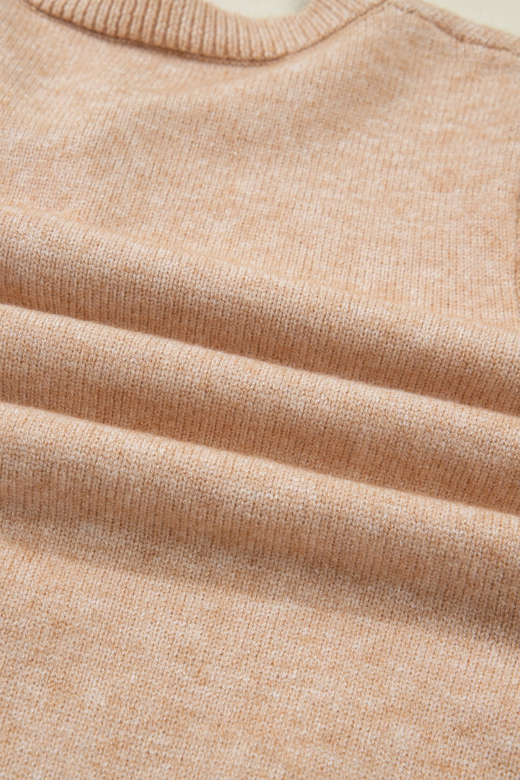 Yamileth Oatmeal Ruffle Trim Sweater