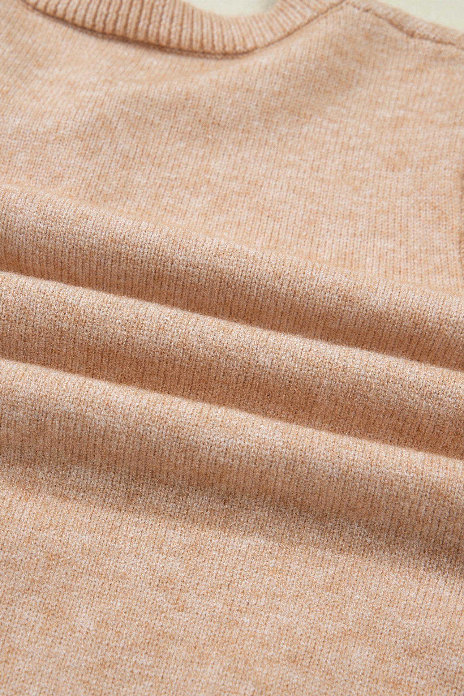 Yamileth Oatmeal Ruffle Trim Sweater