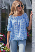 Lyanna Sleeve Pleated Floral Blouse