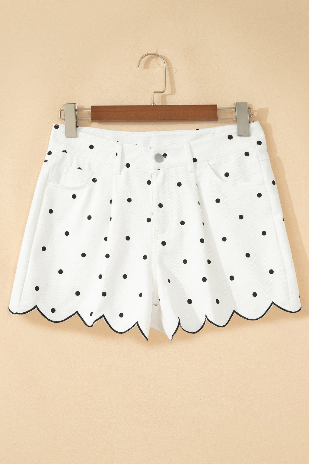 Elise Embroidered Scallop Hem Shorts