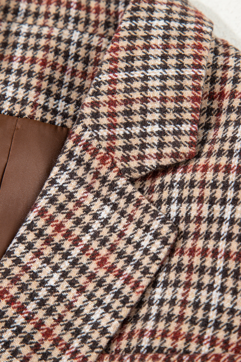 Aria Houndstooth Lapel Collar Blazer