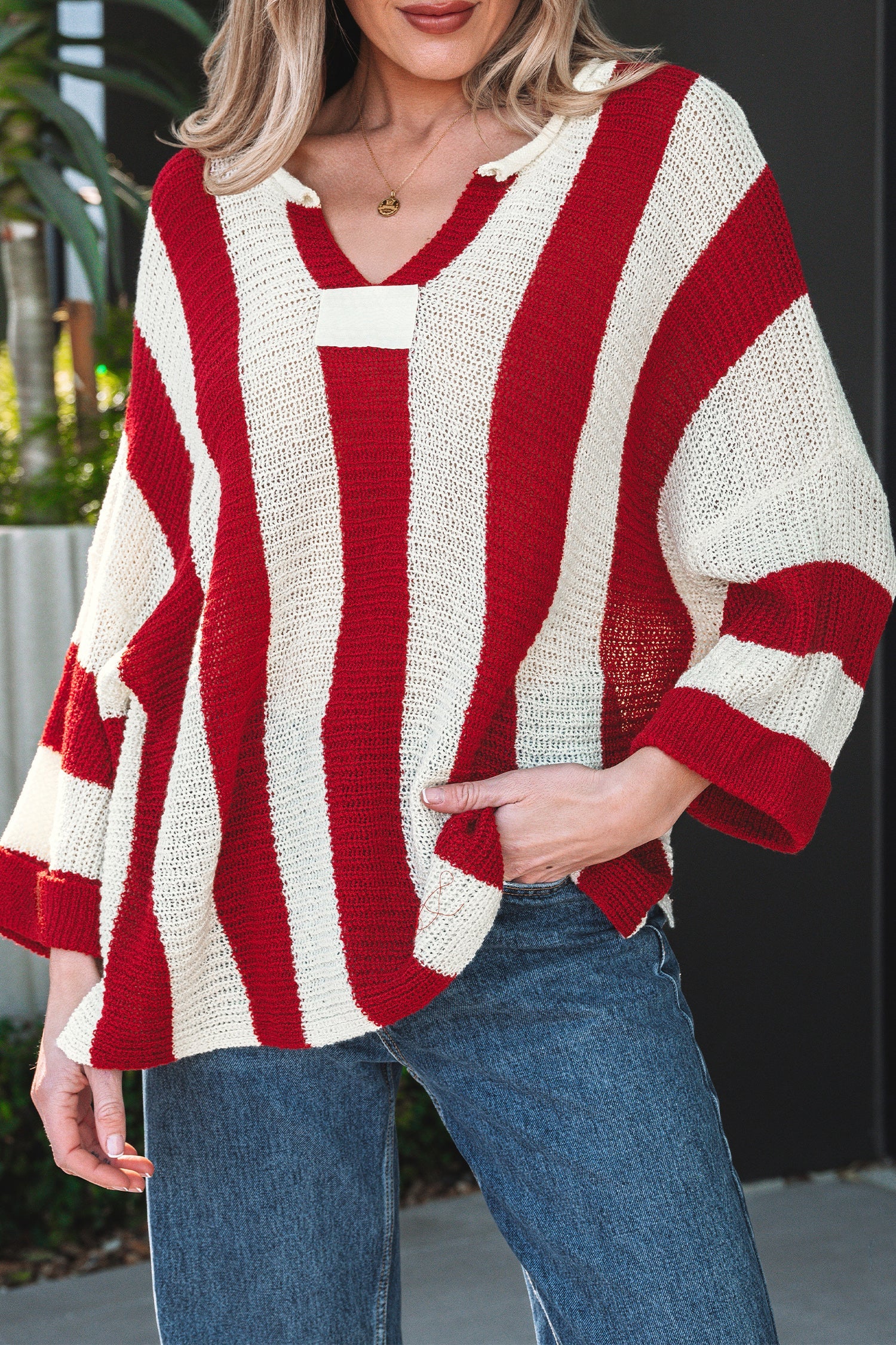 Anika Colorblock Bracelet Sleeve Sweater