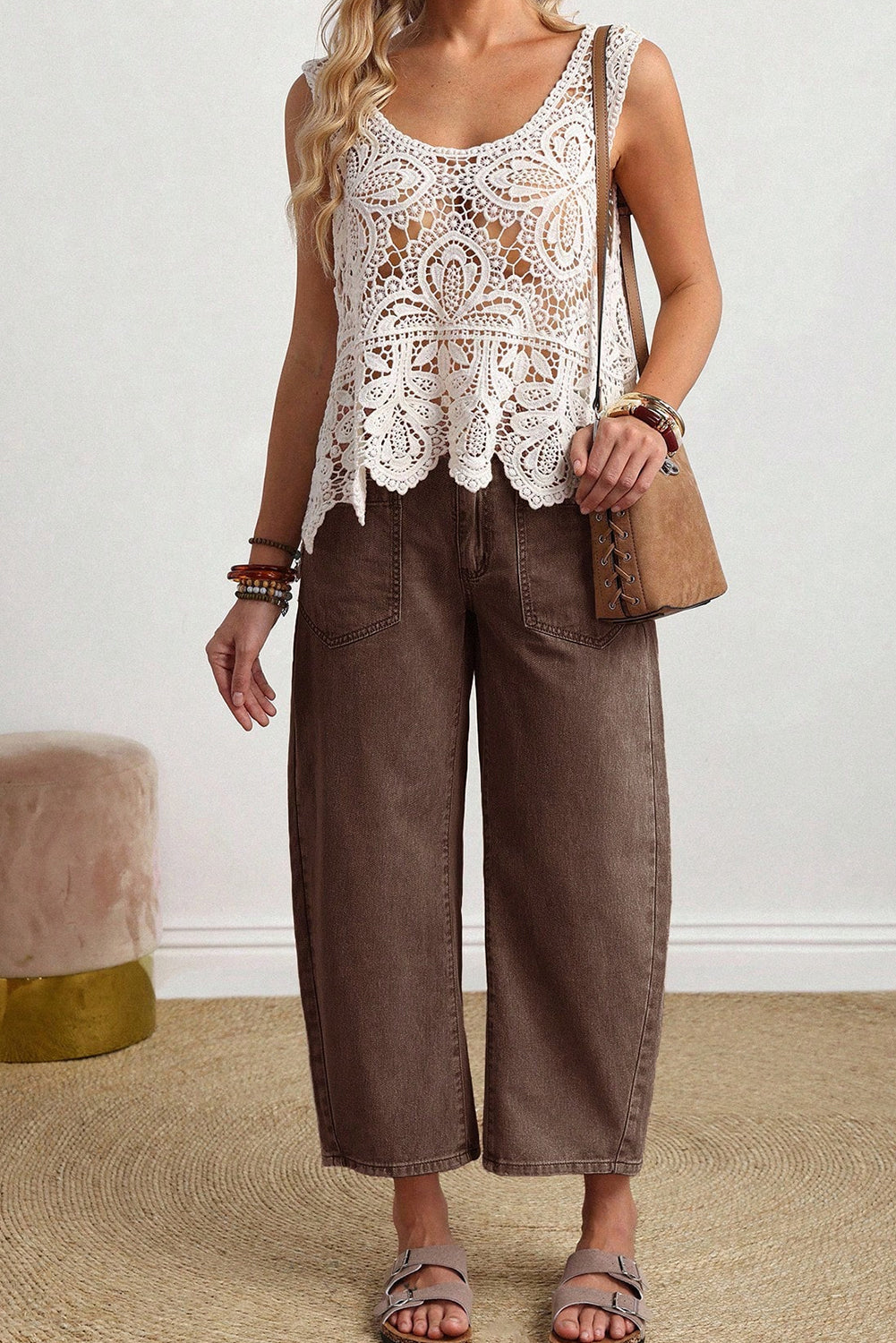 Rhea ankle Length Barrel Jeans