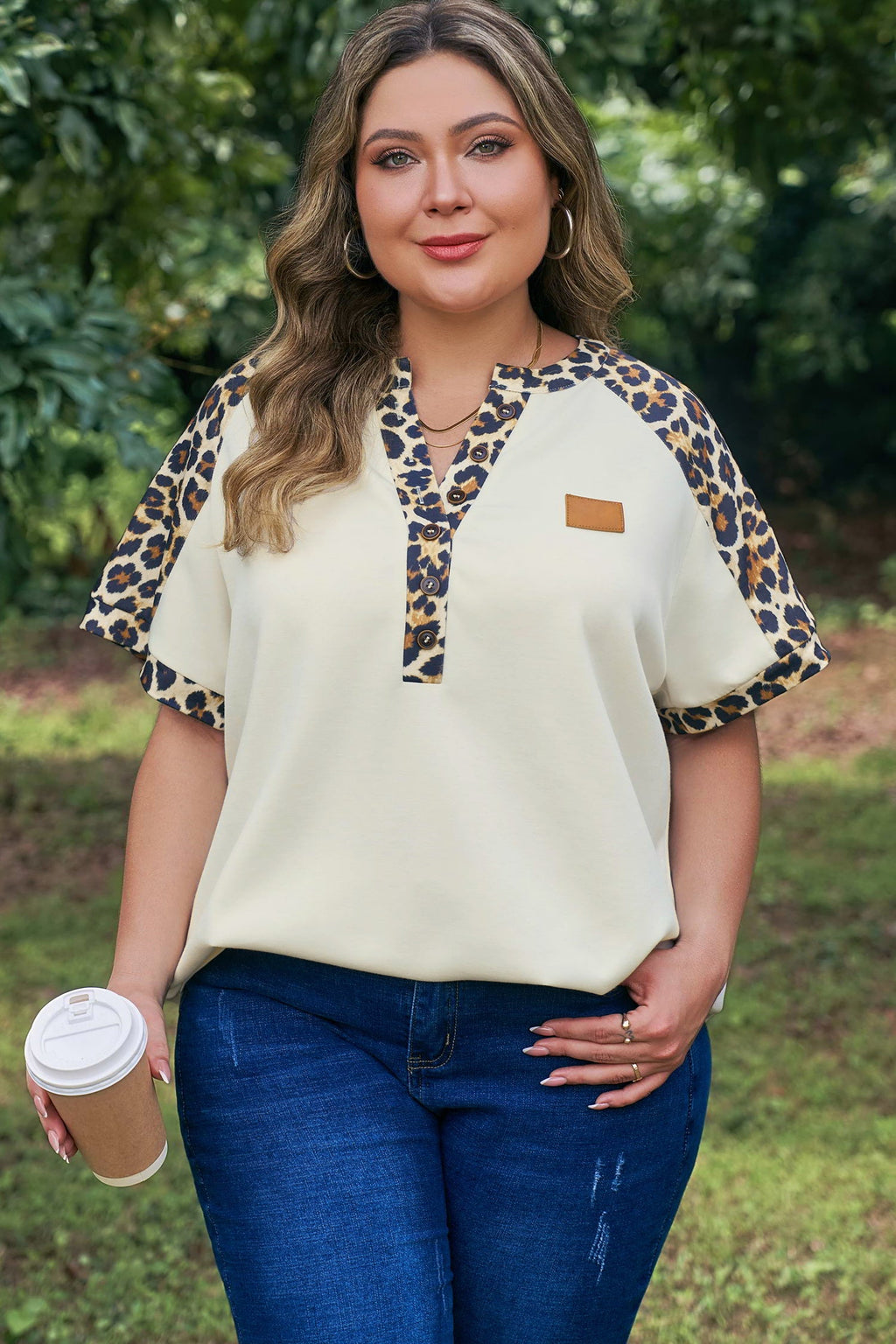 Amari Contrast Patchwork Polo PLUS Tee