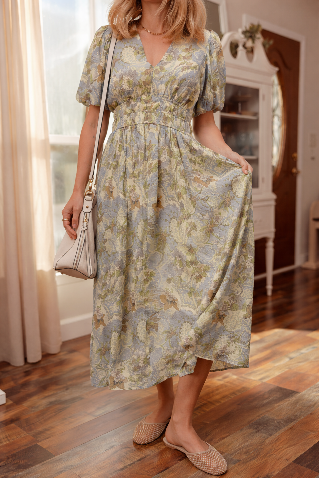 Nora Puff Sleeve Long Dress