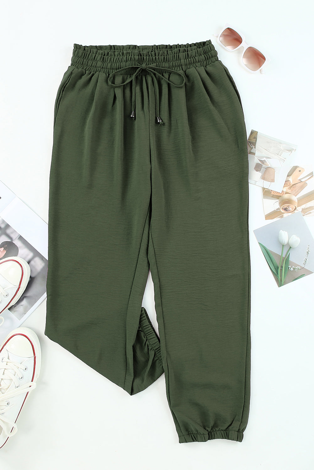 Emory Drawstring Smocked Waist Joggers