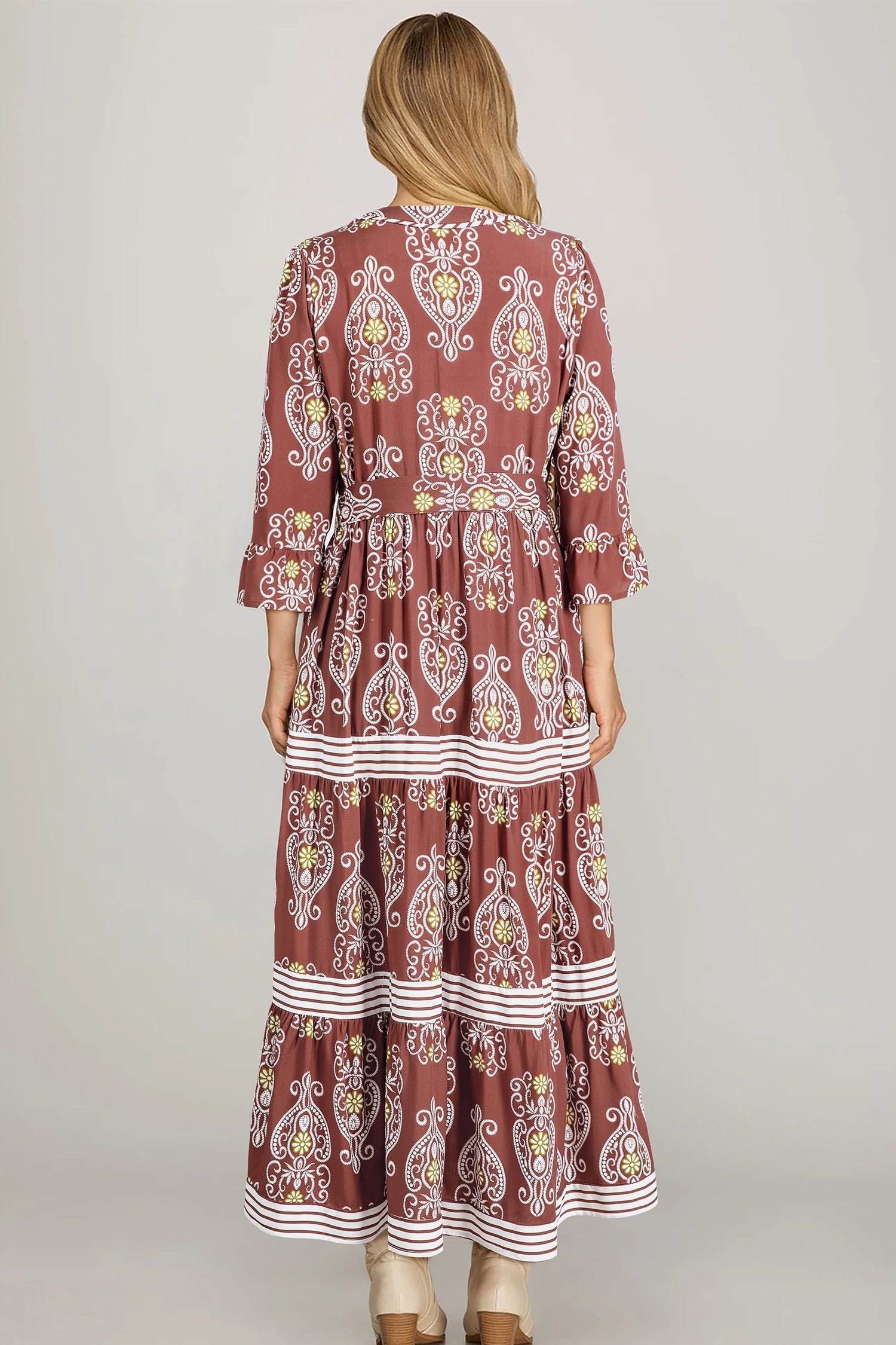 Katie Trim Tiered Maxi Dress