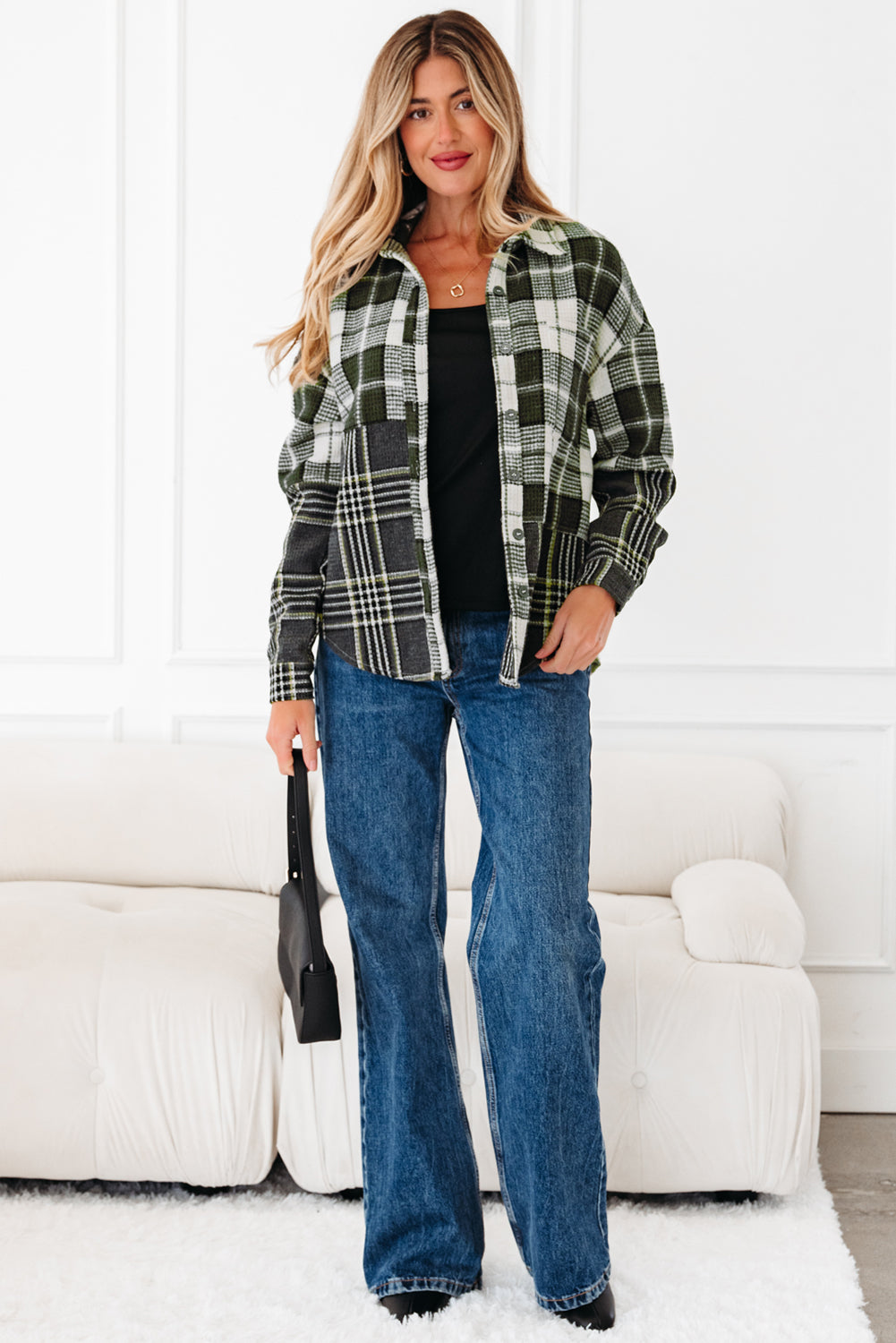 Scarlett Print Textured Knit Shacket