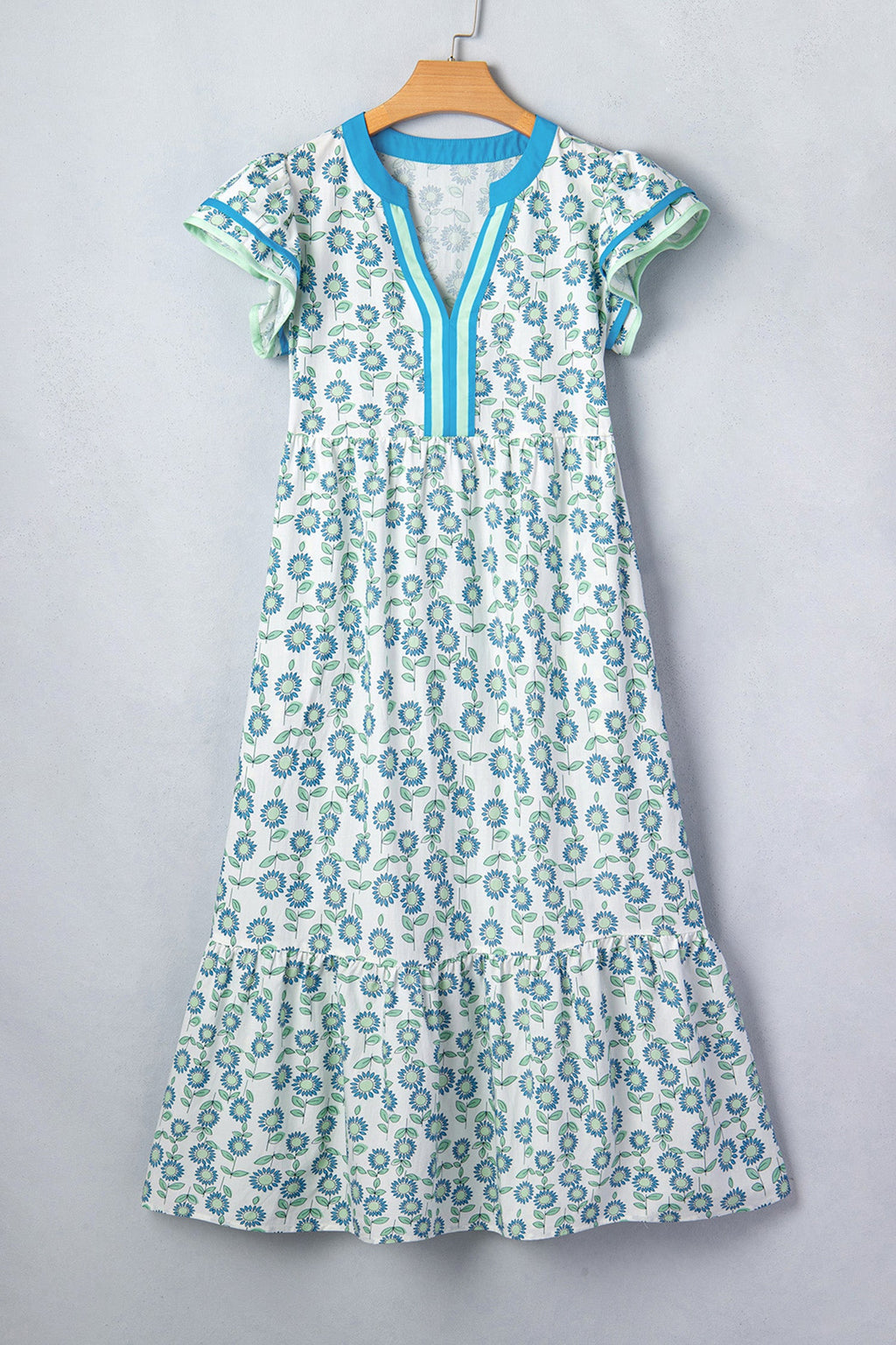 Clementine Flutter Sleeve Long Dress