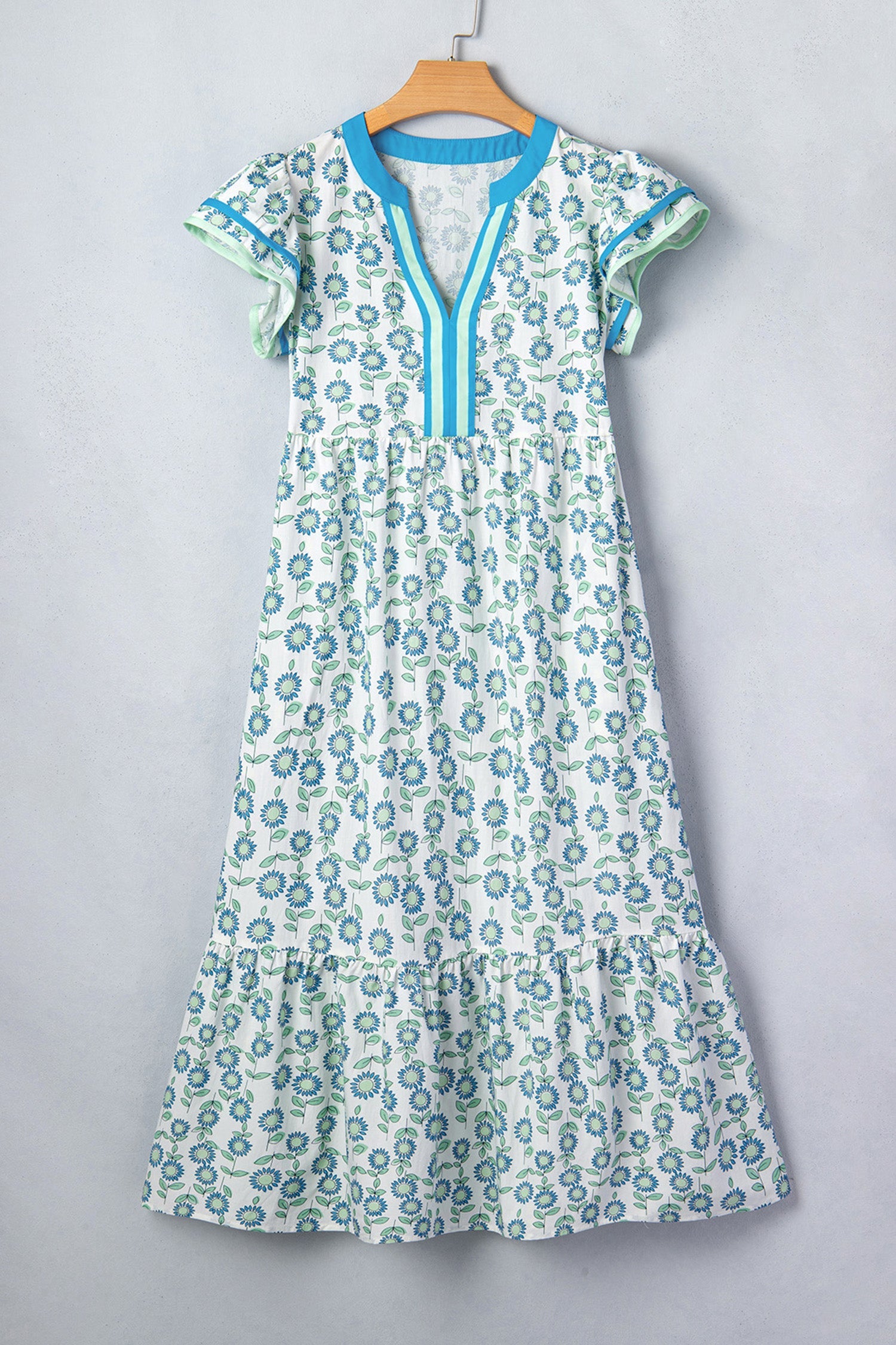 Clementine Flutter Sleeve Long Dress