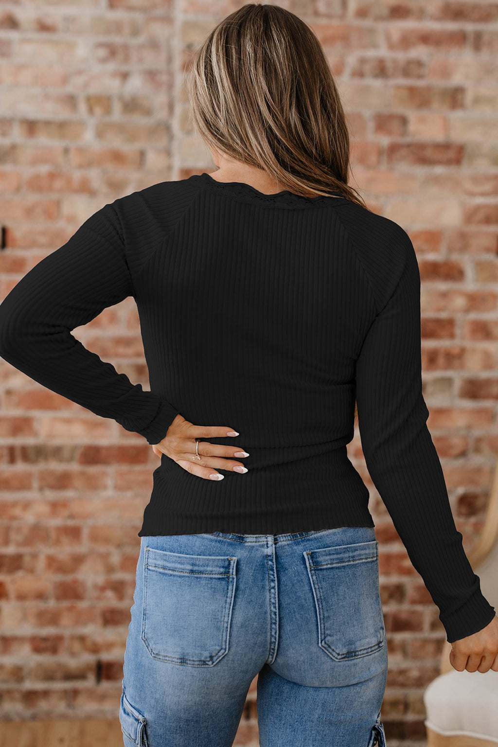 Waverly Sleeve Ribbed top Long Sleeve Top