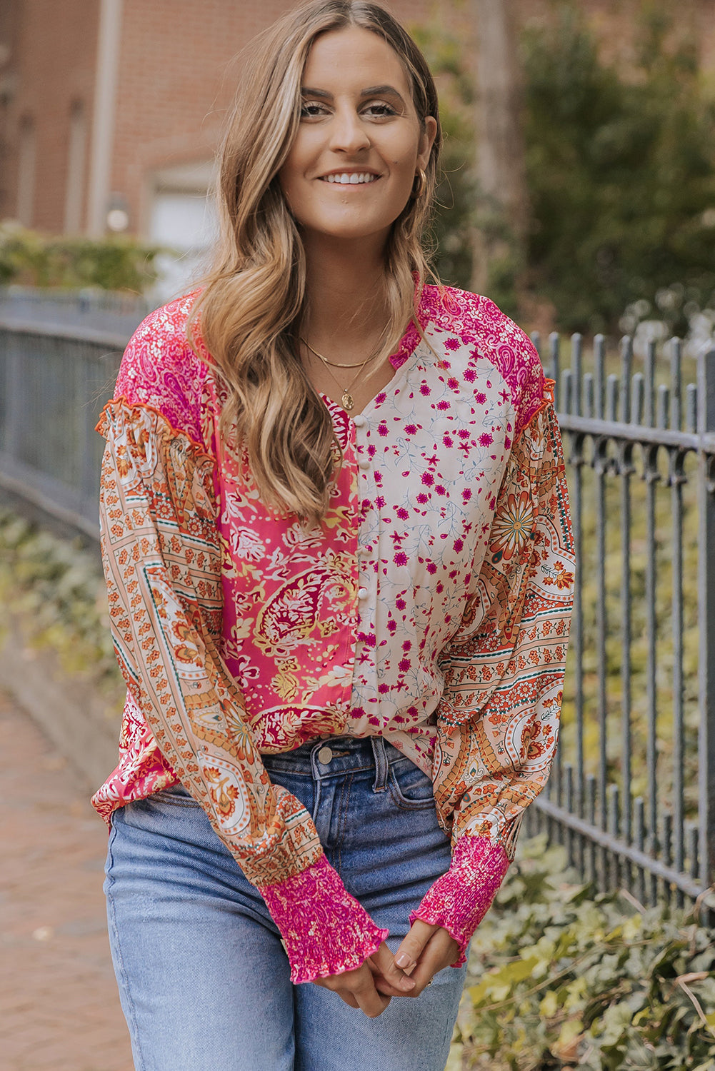 Adalee Printed Puff Sleeve Shirt