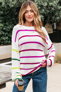 Emerson Colorful Striped Crew Neck Sweater