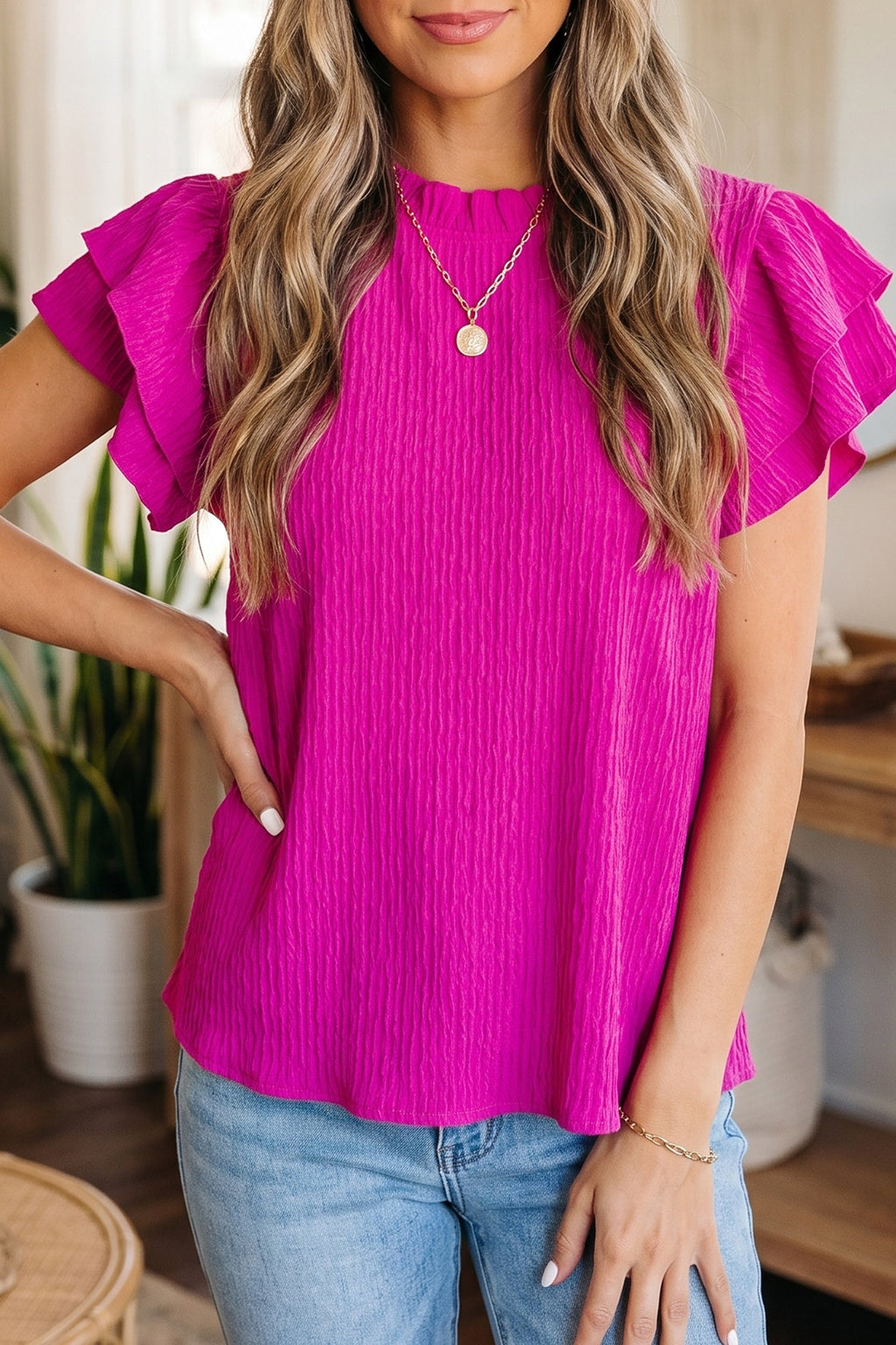 Londyn Trim Short Sleeve Blouse