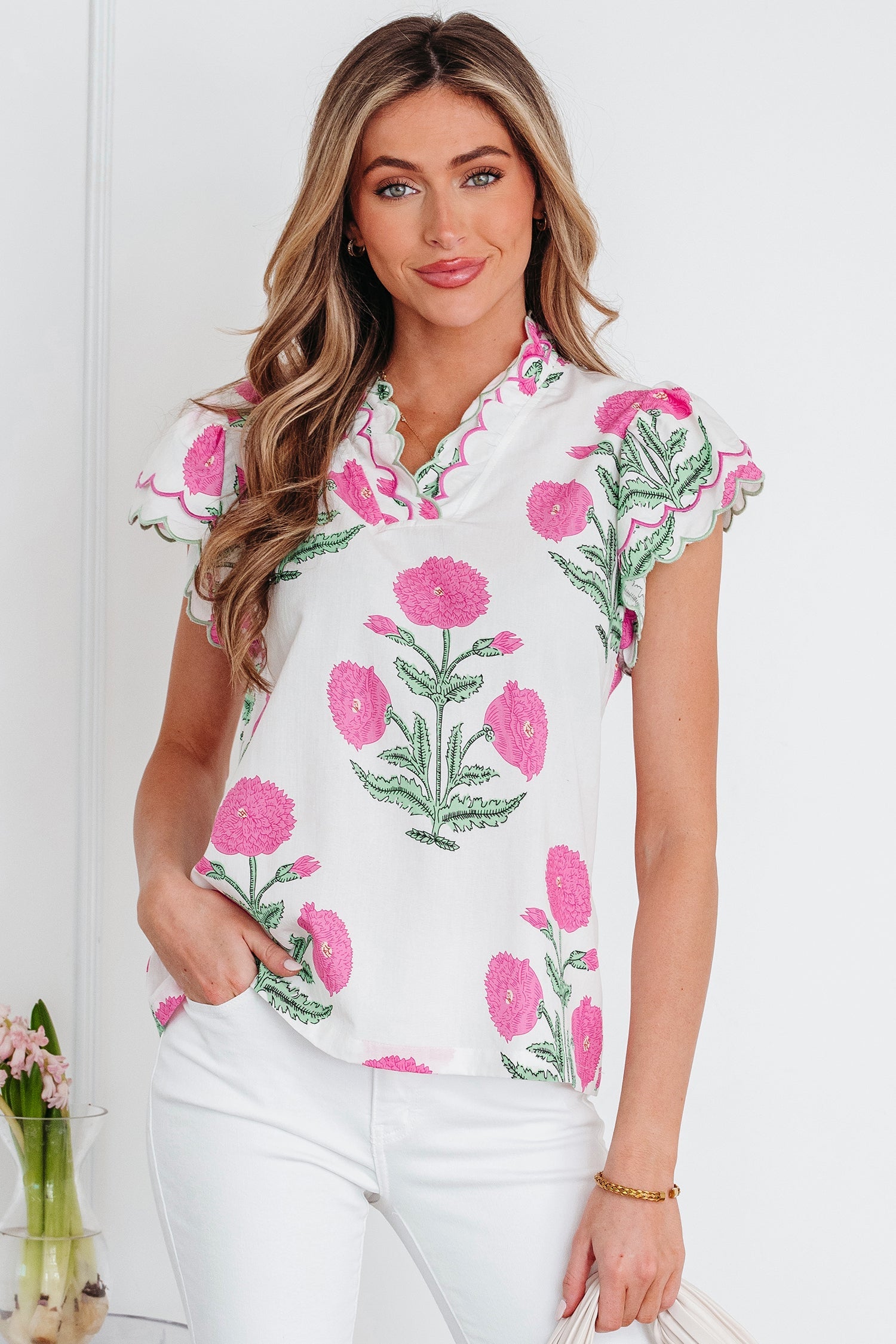 Mariah Detail Short Sleeve Blouse